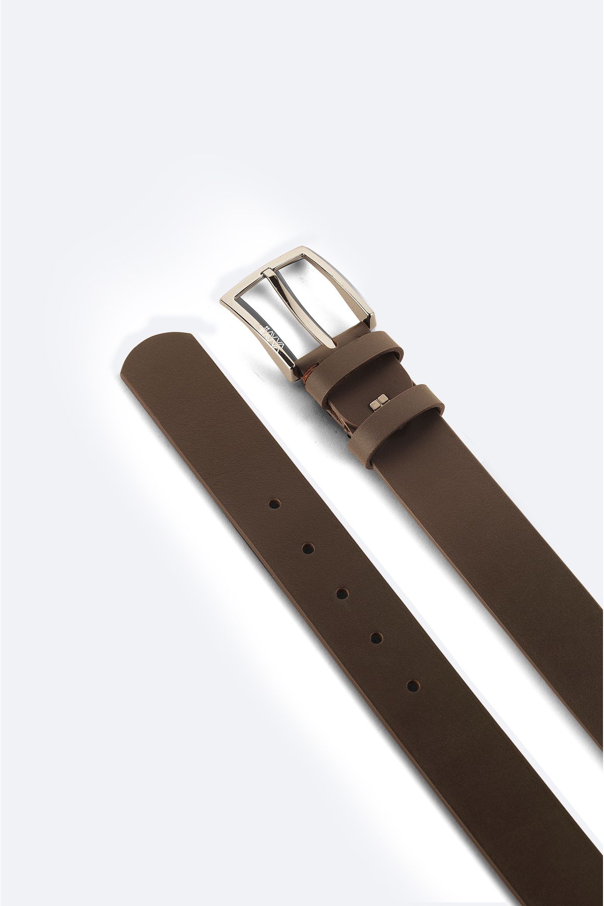 Avva-Men's Brown Plain 100% Leather Belt A32y9322 3
