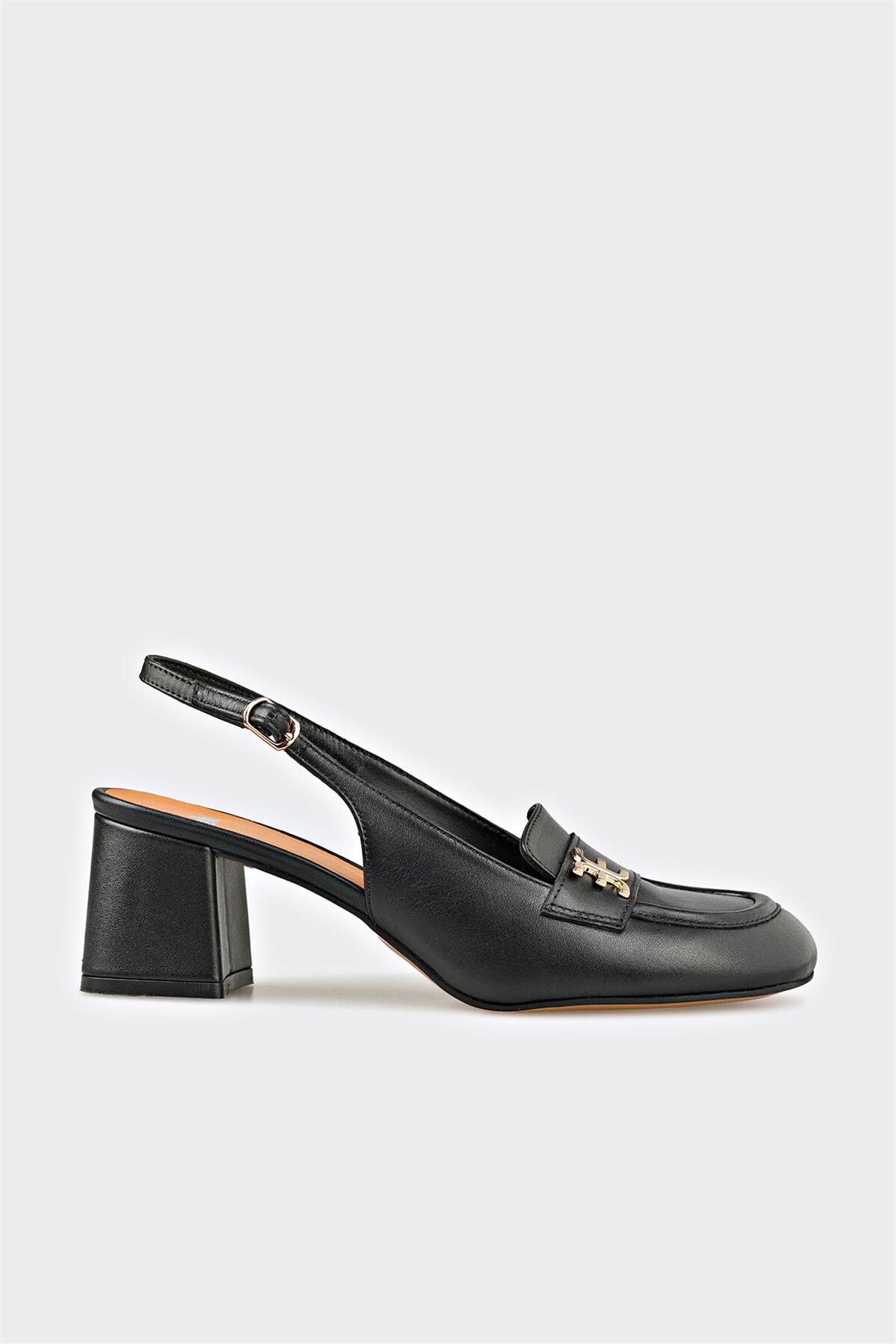 Women's Black Leather High Heels