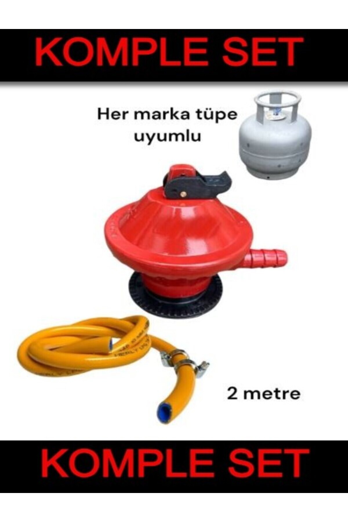 GURKAN Şişman Tüp Dedantörü Büyük Tüp Dedantörü Ev Mutfak Tüpü Dedantör Set - Tüm Şişman Tüplerle Uyumlu