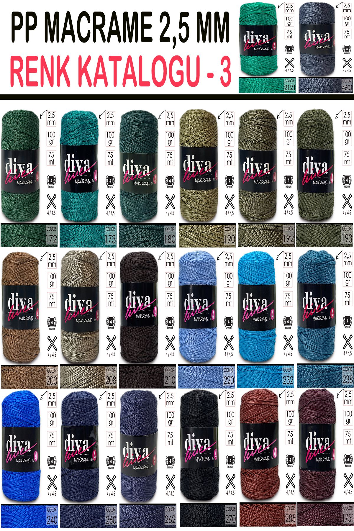 Diva İplik-Diva Line Diva Macrame Thread Thick (no:4) 193 Khaki 4