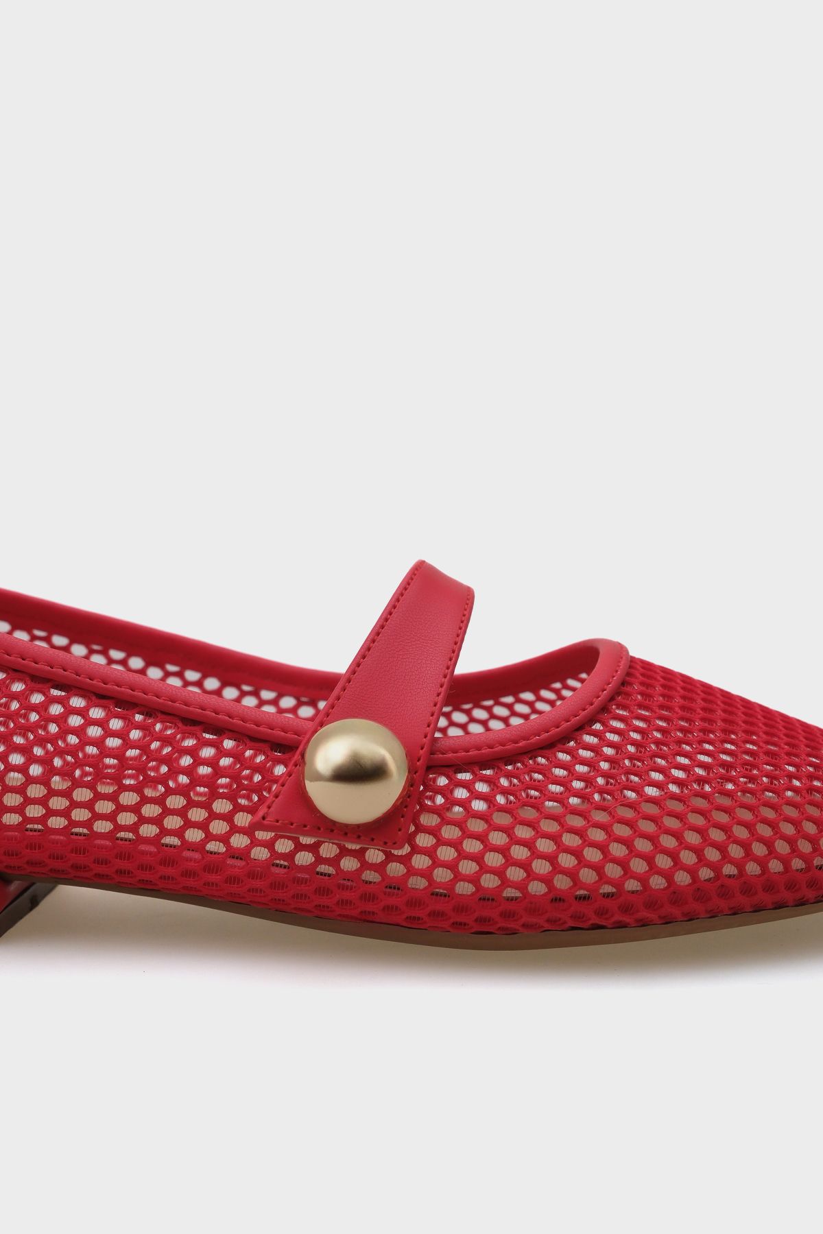 Capone Outfitters-Amy Mesh Buckle Strap Women's Ballerinas 3