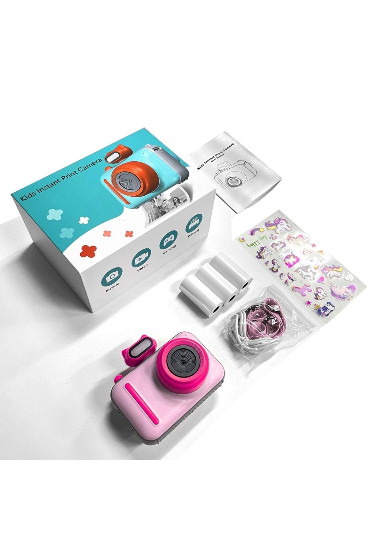 SMARTIC-Camera, instant printing, Ultra HD 2.5K, 2.0”, 1200mAh, games, MP3, memory card GIFT 9
