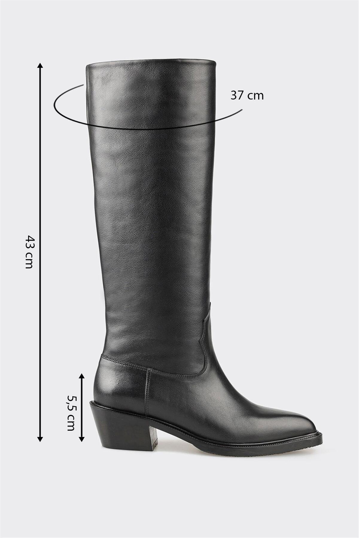 Elle Shoes Siyah Deri Kadın Çizme görsel 5