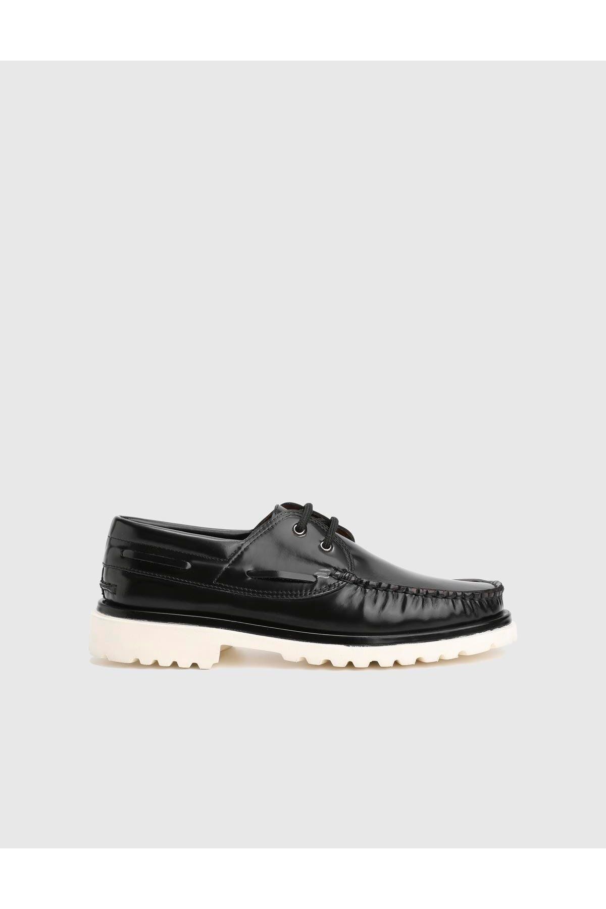 İLVİ-Steyr Genuine Leather Black Men's Oxford Shoes 4