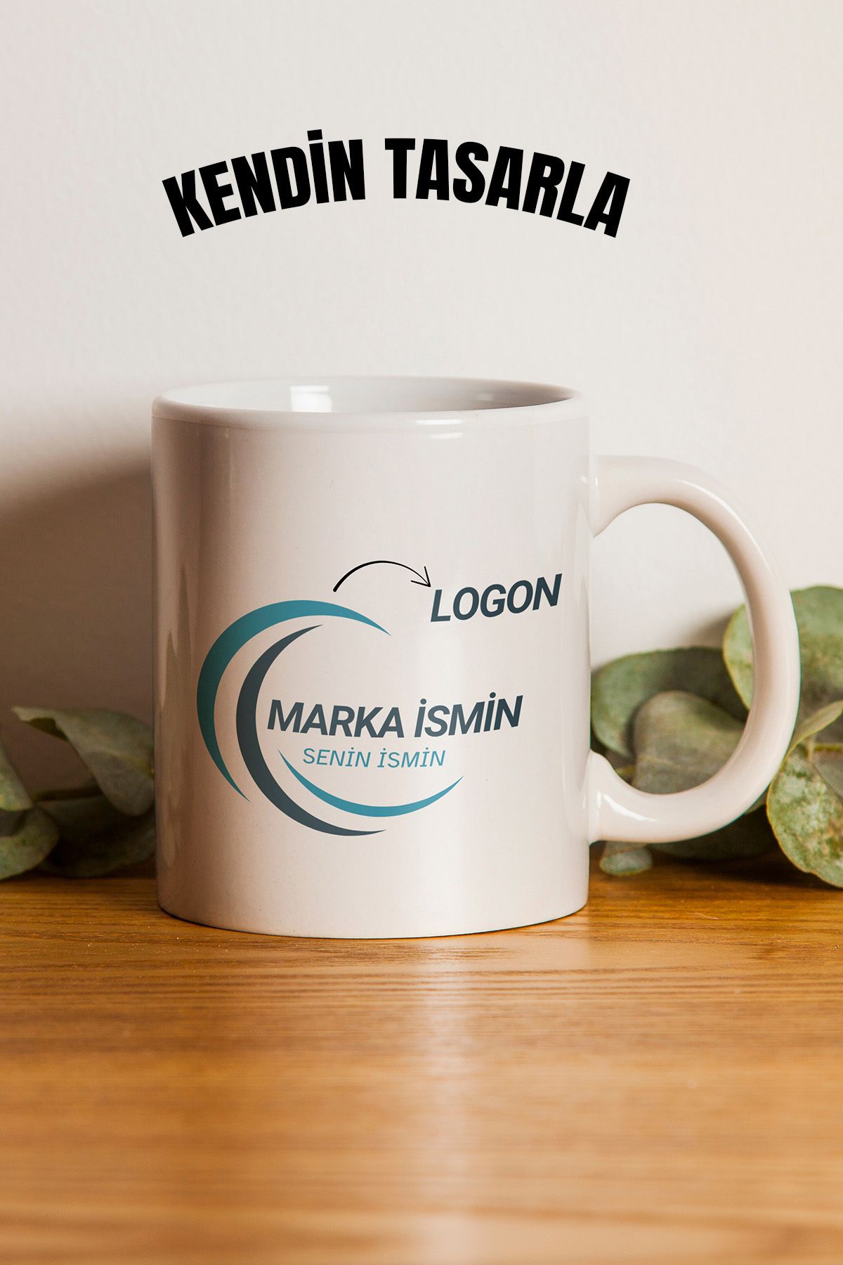 gavebutik Kişiye Özel Marka İsmi ve Logosu Baskılı Hediyelik Seramik Kupa Bardak Makinede Yıkanabilir