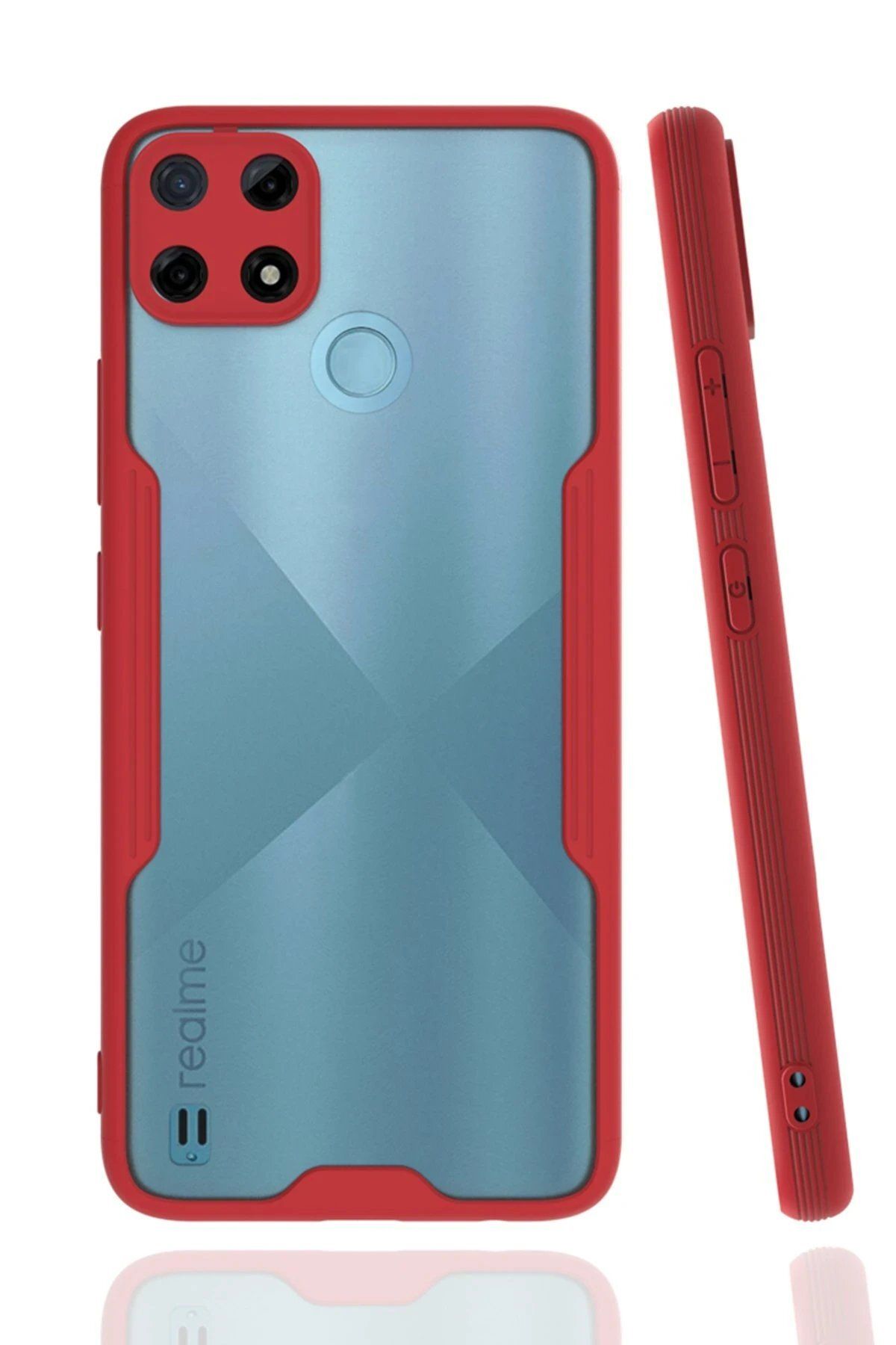 CepteToptan Newface Realme C25Y Kılıf Platin Silikon - Kırmızı