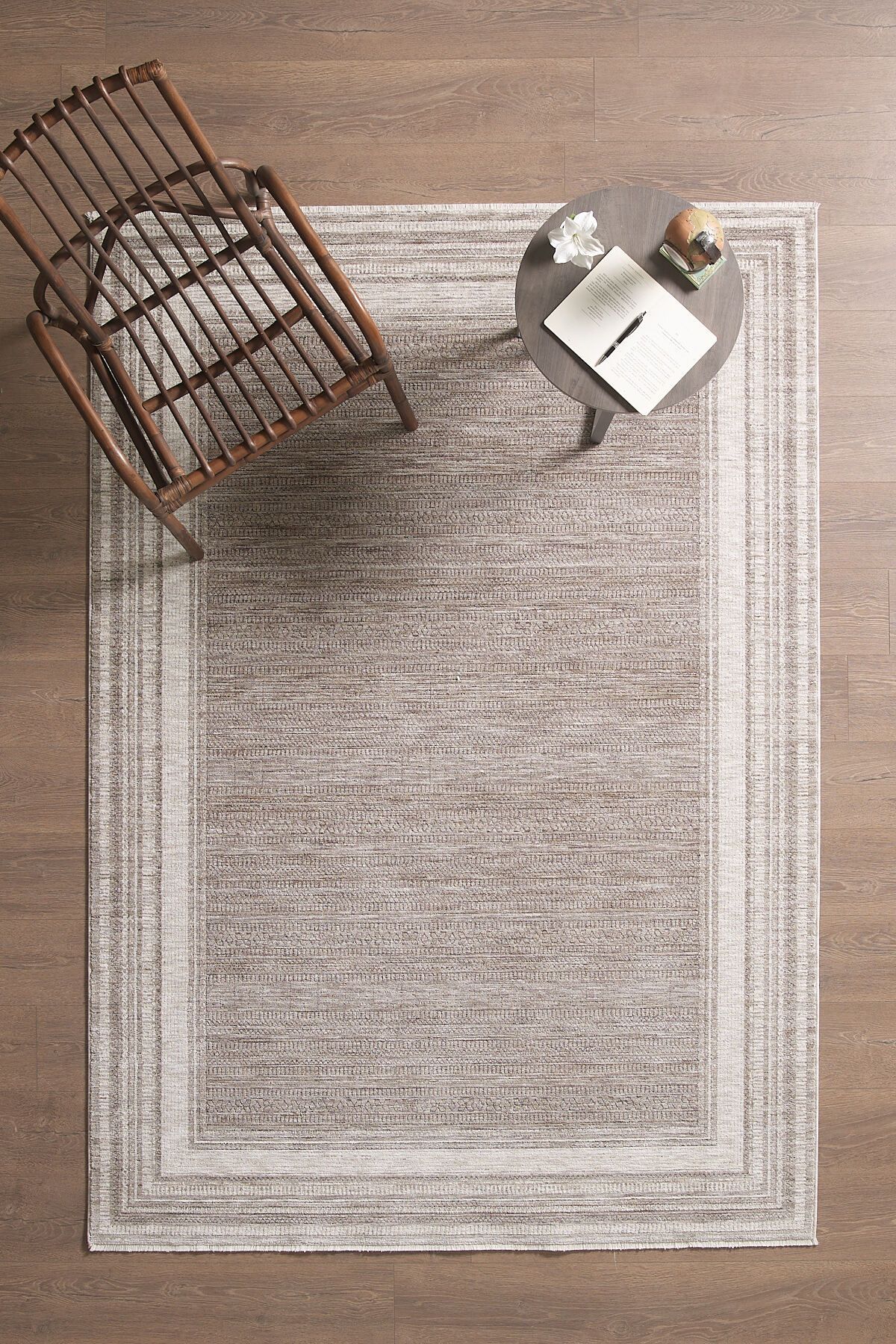 venucci home & living Olivia Premium Bambu Polyester Oturma Odası Salon Yatak odası Halısı Eskitme Vintage Halı