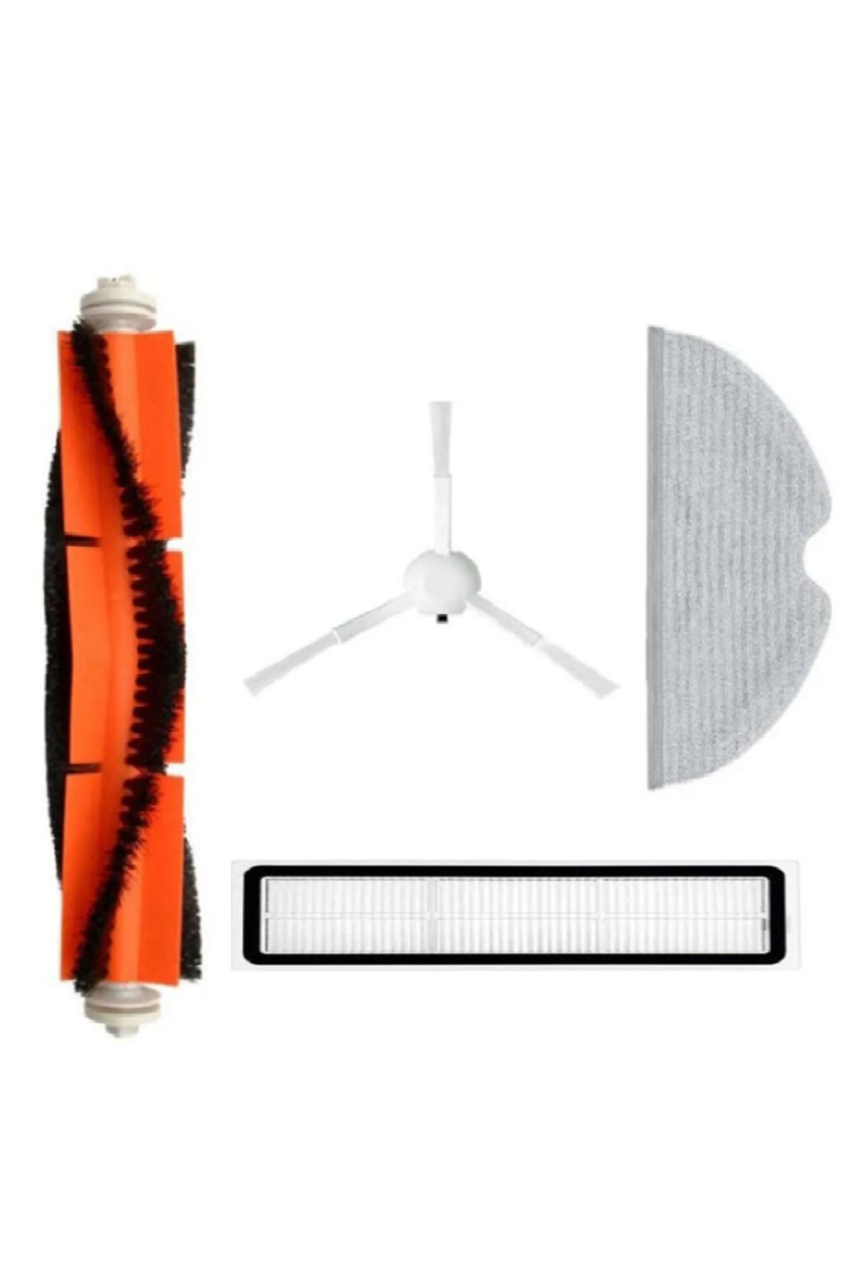 teknotrust Yedek Set: Ana Fırça, Fiber Mop, HEPA Filtre, 4 Parça Uyumlu Temizlik Aksesuarları