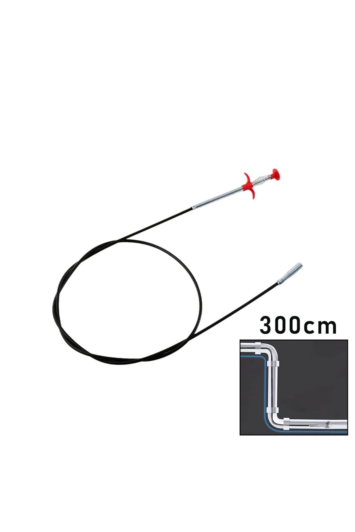 Nemere 300cm Yaylı - Kıskaç Lavabo - Gider Vb.temizleme - Çok Amaçlı Çubuk