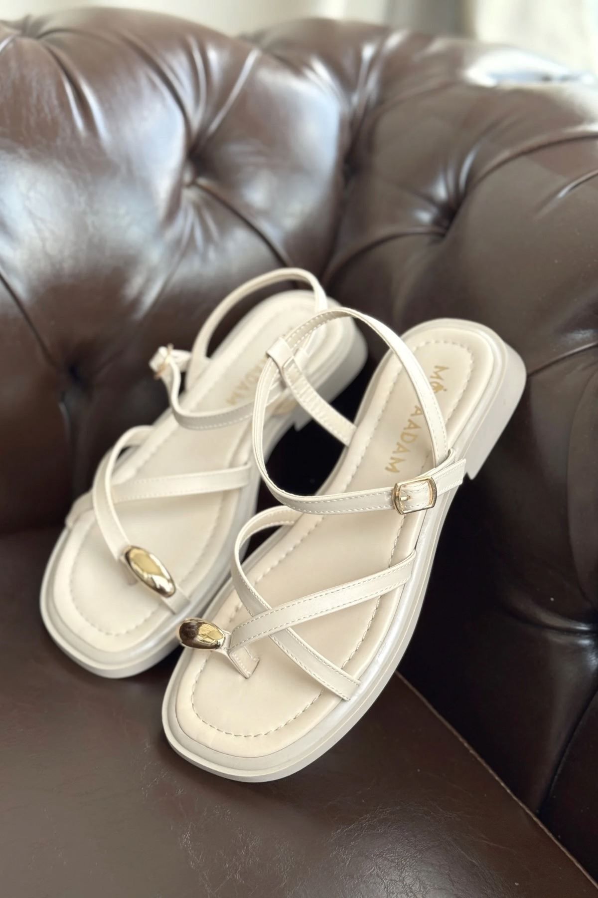 GOFFSHOES Kadın Robena Parmak Arası Sandalet - Ten Deri