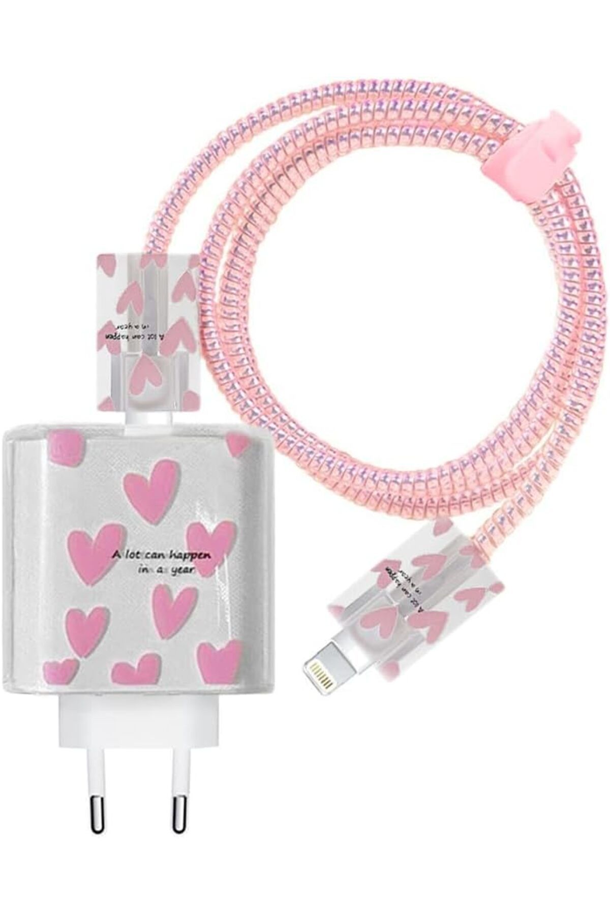 STOREMAX EMN iPhone Kablo Koruyucu ve Şarj Adaptör için Kılıf Cartoon Figürlü Silikon Crtn-Fgr-Klp-Pm