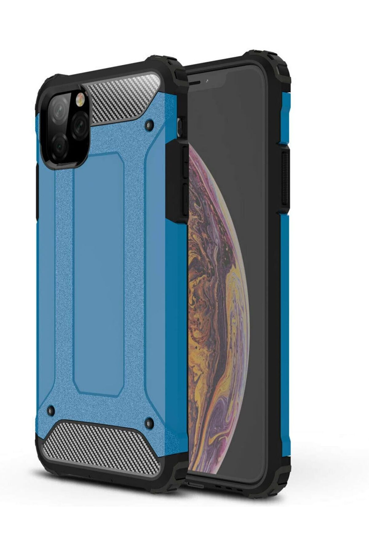 STOREMAX EMN iPhone 11 Pro Max (6.5'') için Kılıf Rugged Armor Mavi [iPhone 11 Pro Max ile Uyumlu Kılıf