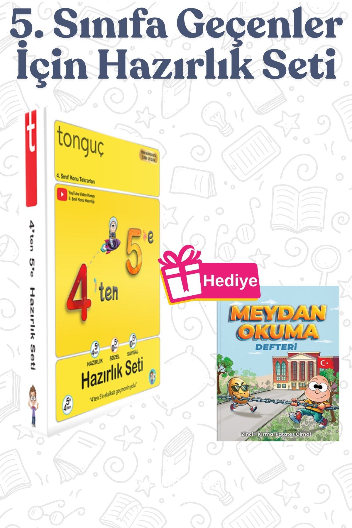 Tonguç Yayınları Tonguç Akademi 4'ten 5'e Geçenler İçin Hazırlık Seti Meydan Okuma Kitabı Hediyeli