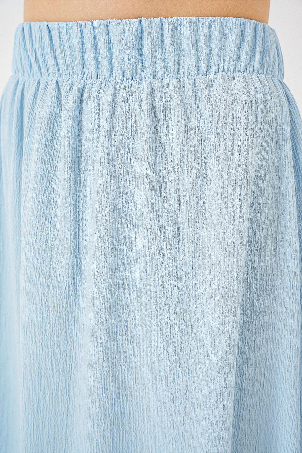 Bigdart-1886 Long Knitted Skirt - Light Blue 6