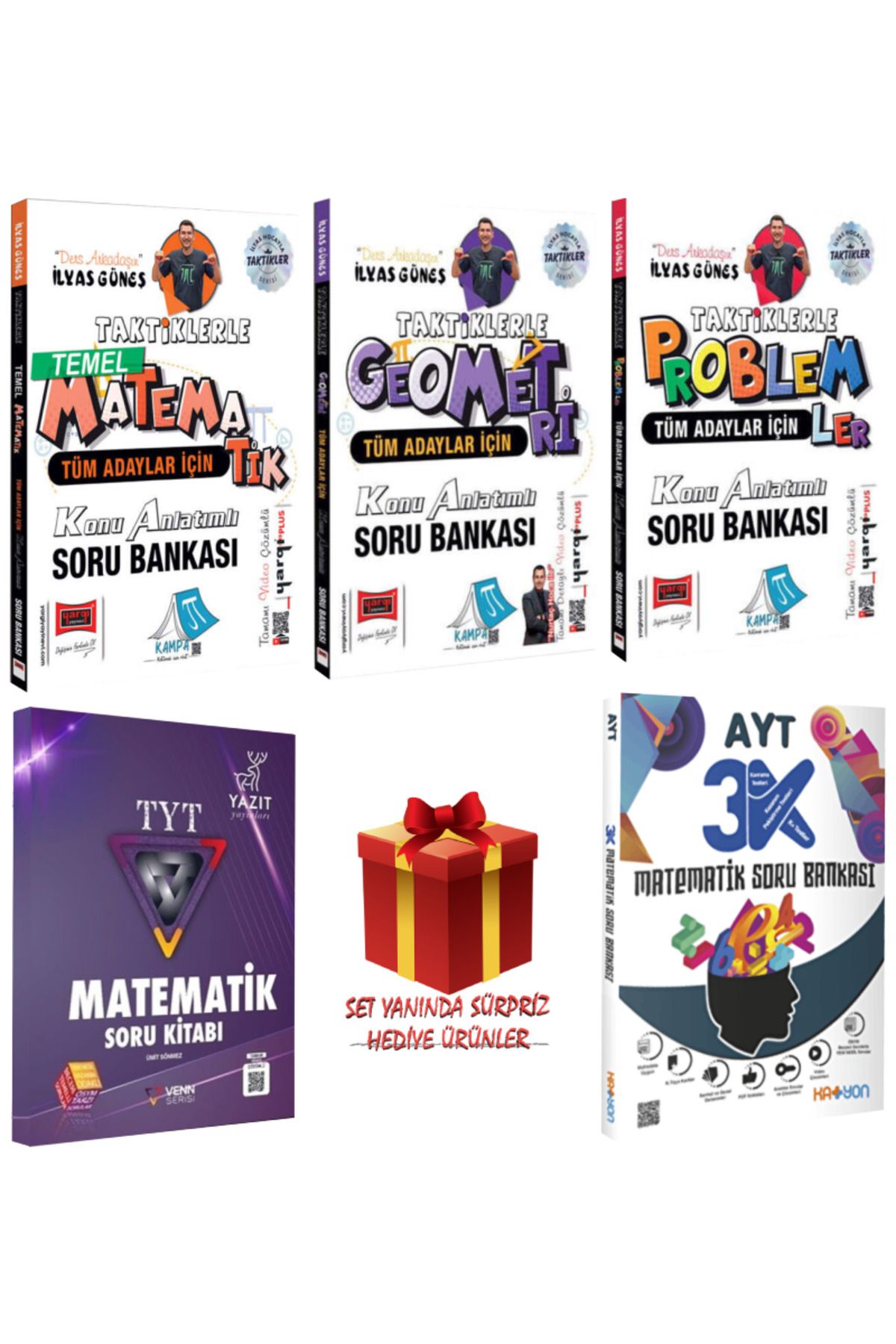 Yargı Yayınları İlyas Güneş Taktiklerle Matematik+ Geometri+ Problemler Konu Anlatımlı Soru Bankası+ TYT AYT Soru B.