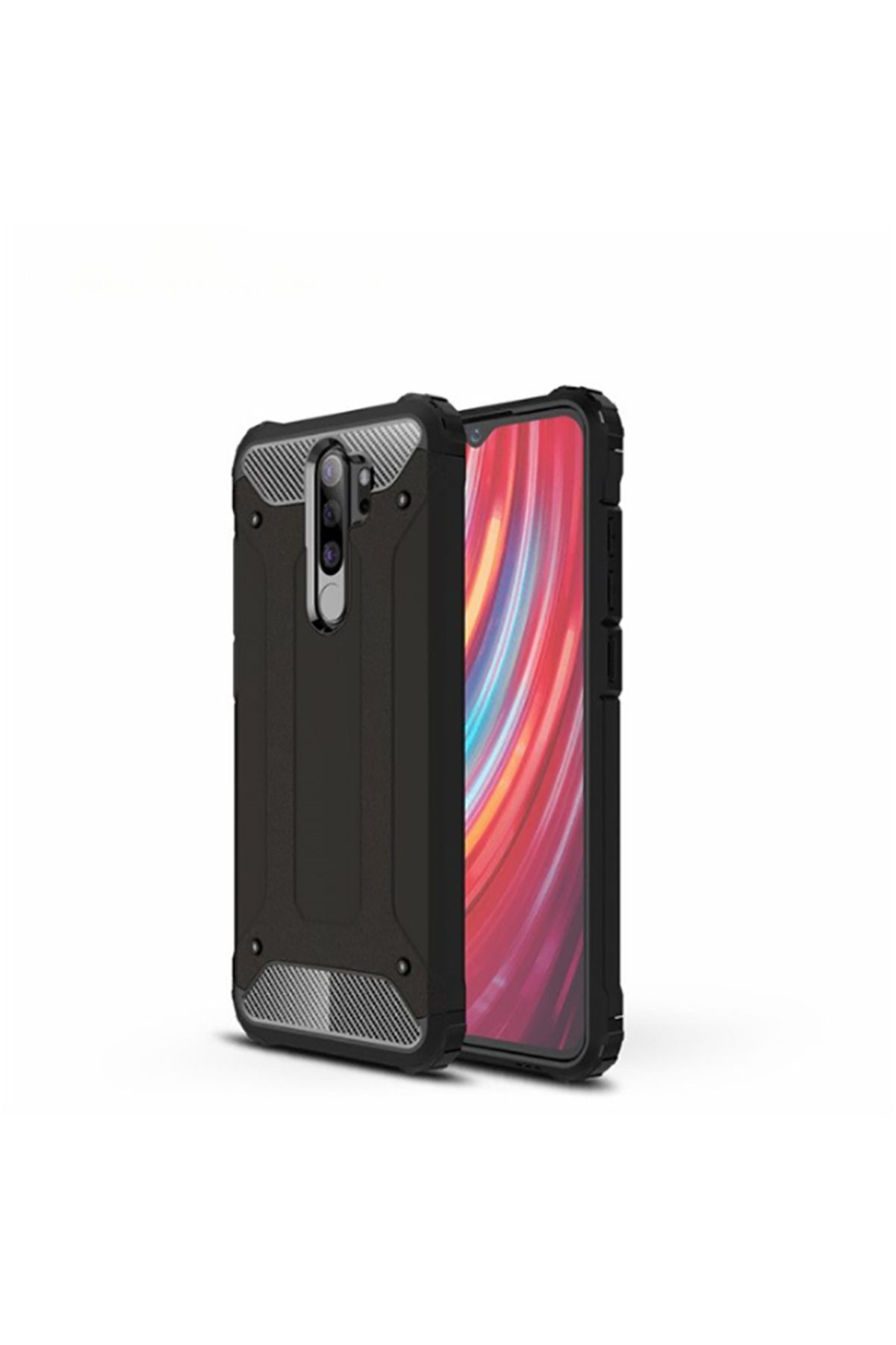 halkhouse Xiaomi Redmi Note 8 Pro Kılıf Zırh Tank Sert Korumalı Silikon Crash Silikon Kapak