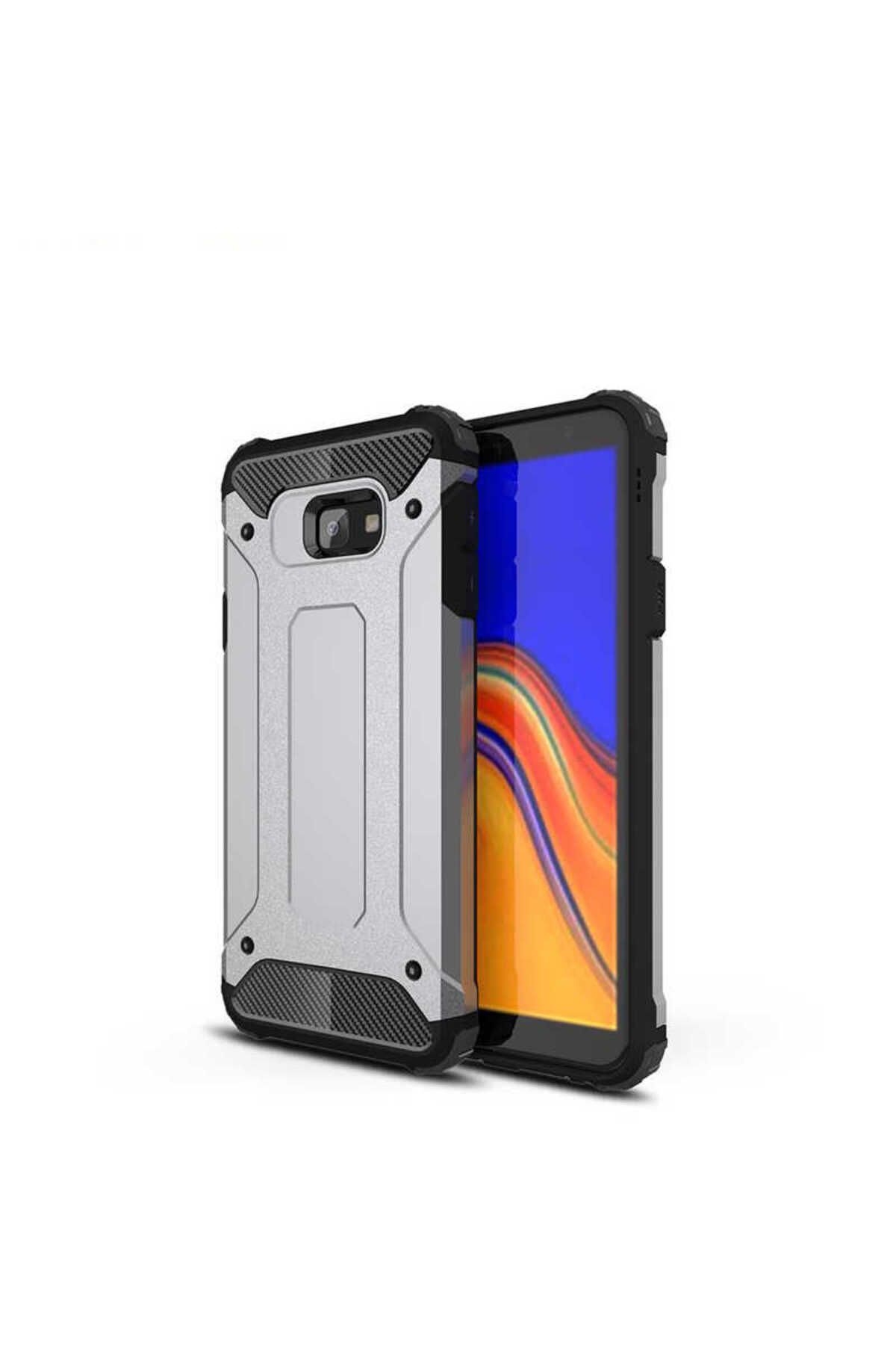 halkhouse Galaxy J4 Plus Kılıf Zırh Tank Sert Korumalı Silikon Crash Silikon Kapak
