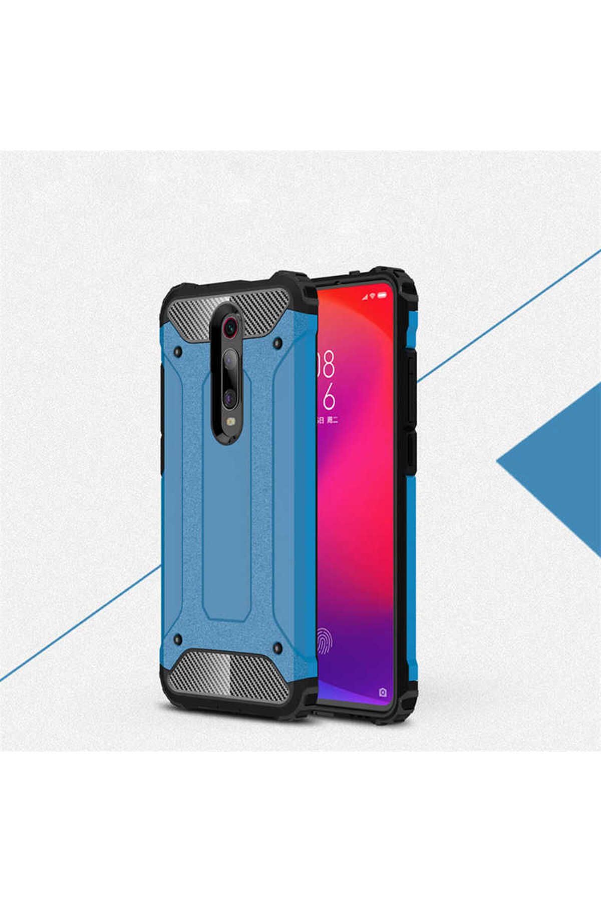 halkhouse Xiaomi Mi 9T Kılıf Zırh Tank Sert Korumalı Silikon Crash Silikon Kapak