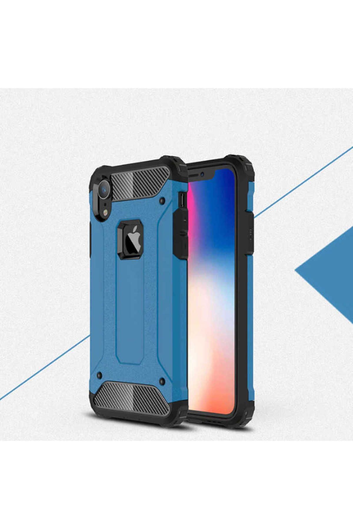 halkhouse Apple iPhone XR 6.1 Kılıf Zırh Tank Sert Korumalı Silikon Crash Silikon Kapak