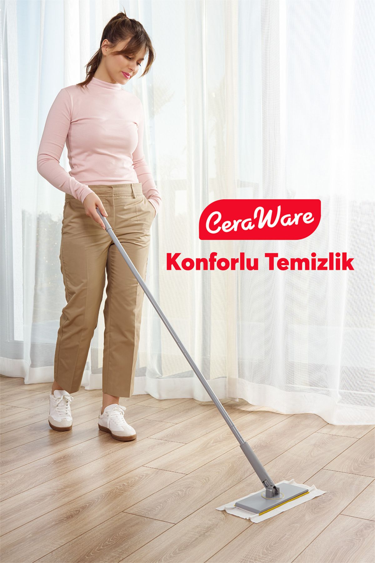 teknotrust Pratica El Değmeden Takıp Çıkarılan Mop, Temizlik Bezleri ve Sleepy Havlularla Uyumlu