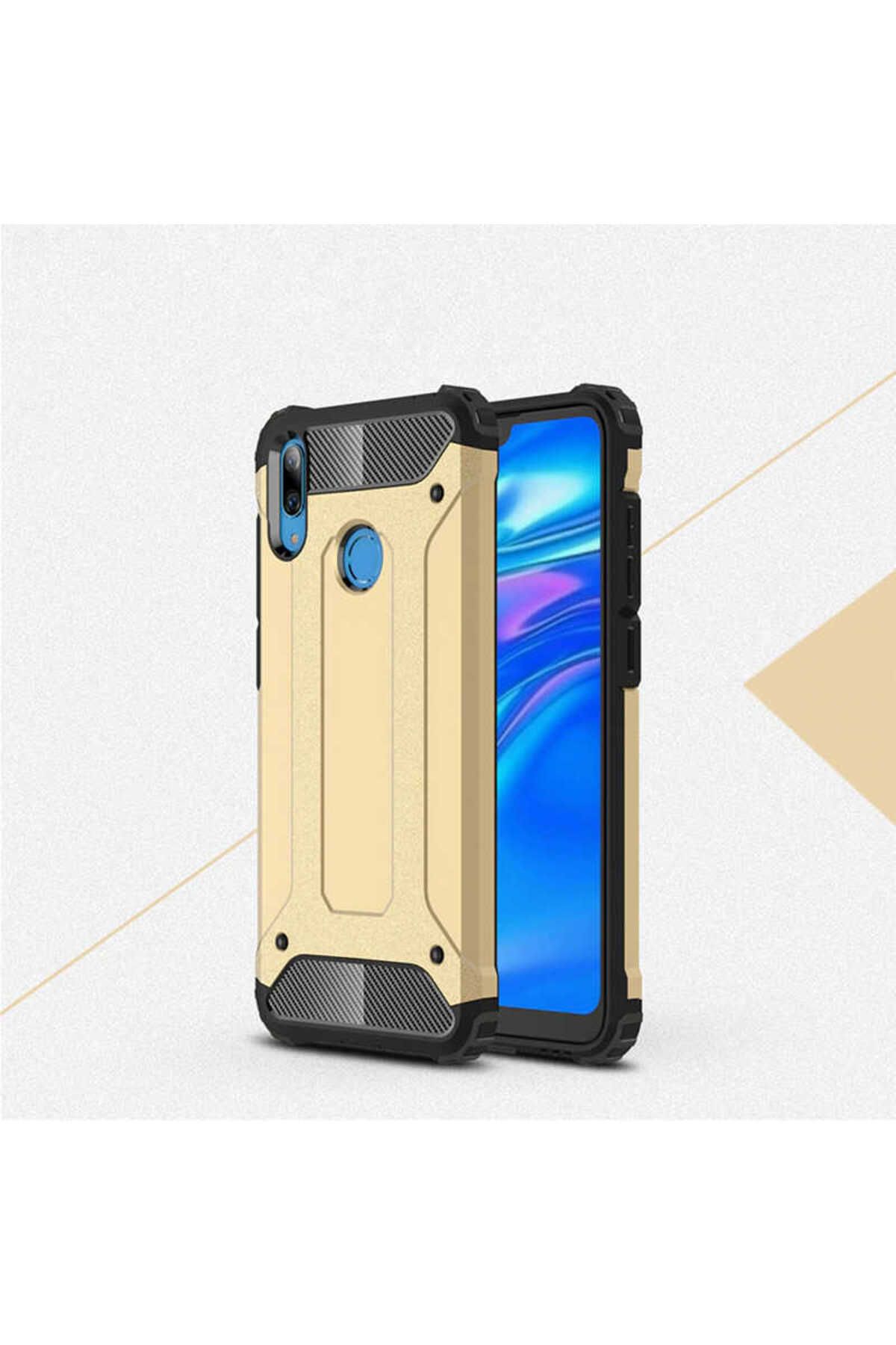 halkhouse Huawei Y7 Prime 2019 Kılıf Zırh Tank Sert Korumalı Silikon Crash Silikon Kapak