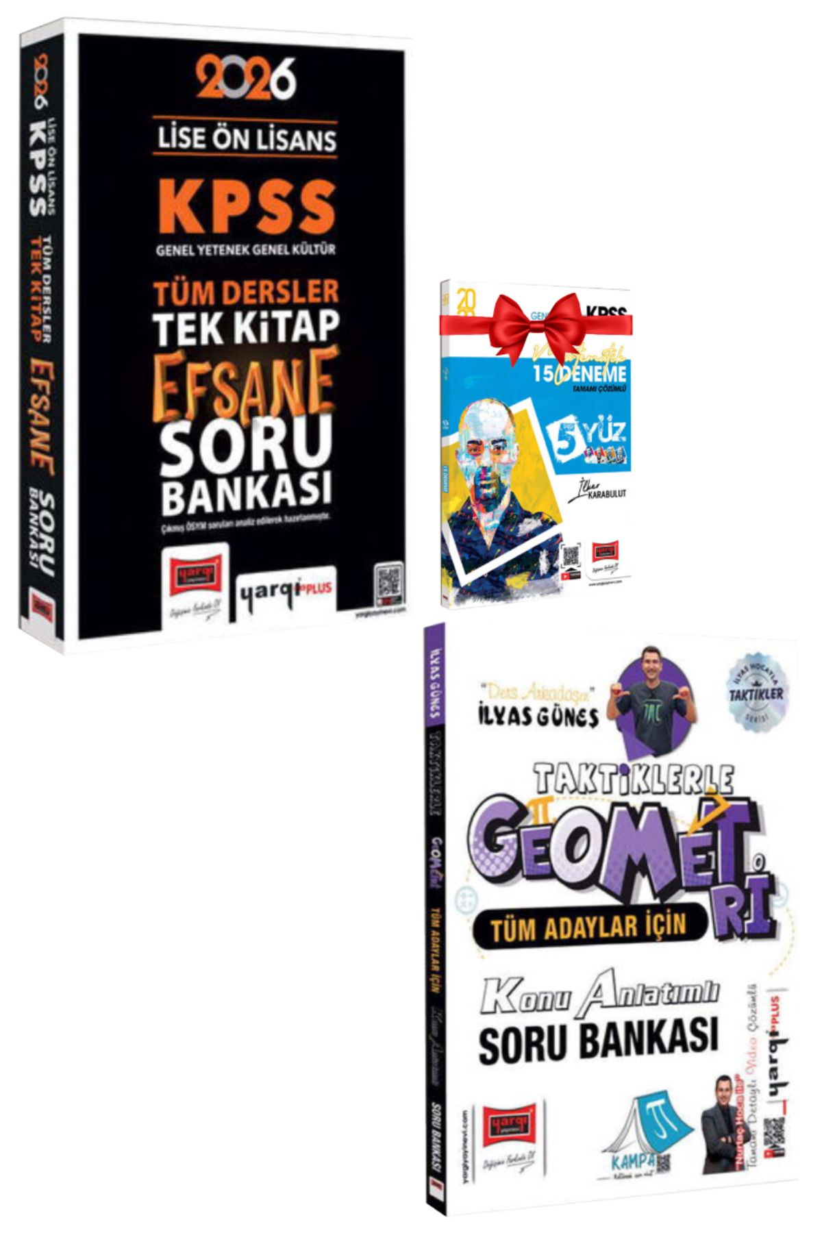 Yargı Yayınları 2026 KPSS Lise-Ön Lisans GY-GK Tek Kitap Soru Bankası+İlyas Güneş|Taktiklerle Geometri Konu-Soru B