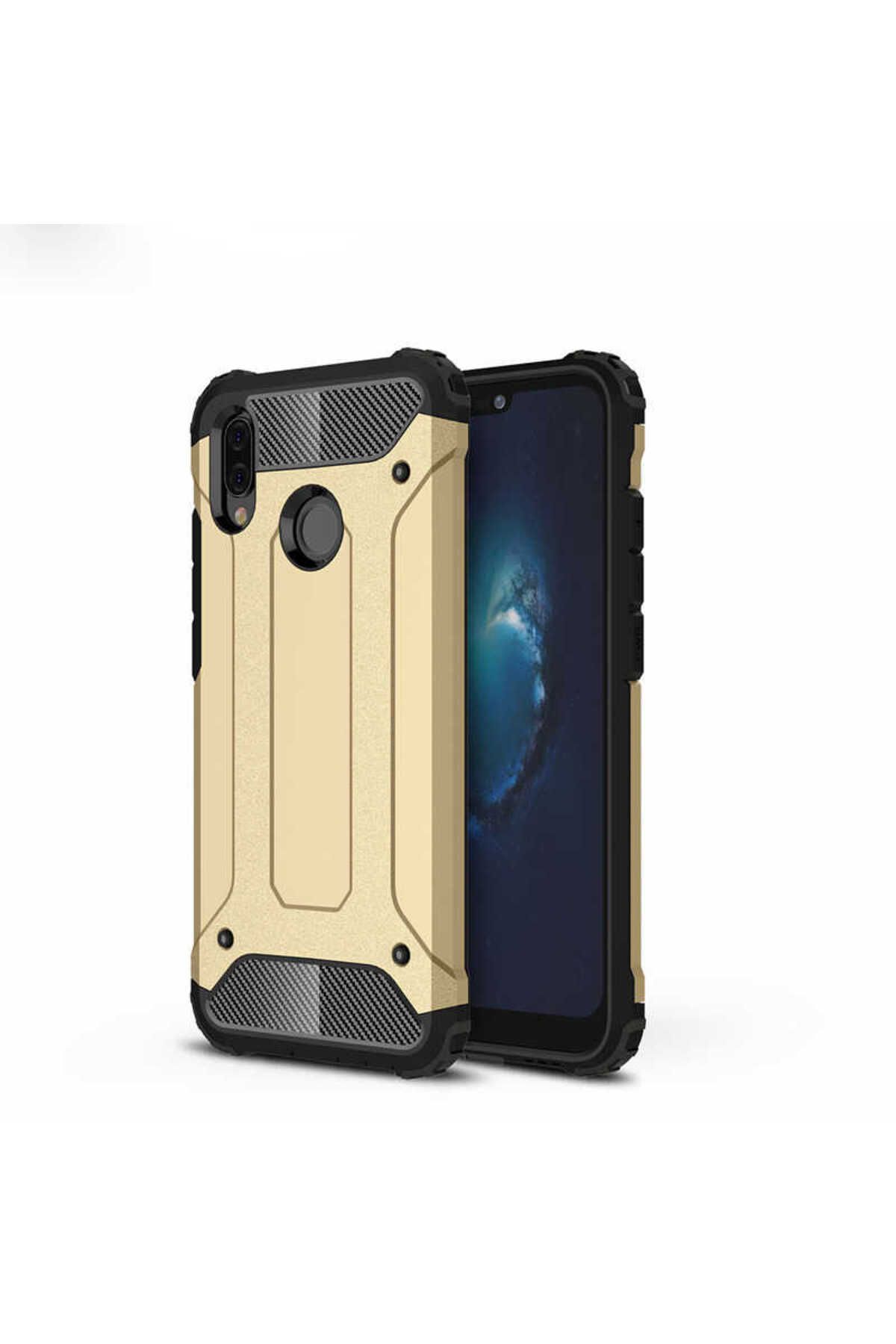 halkhouse Huawei P20 Lite Kılıf Zırh Tank Sert Korumalı Silikon Crash Silikon Kapak