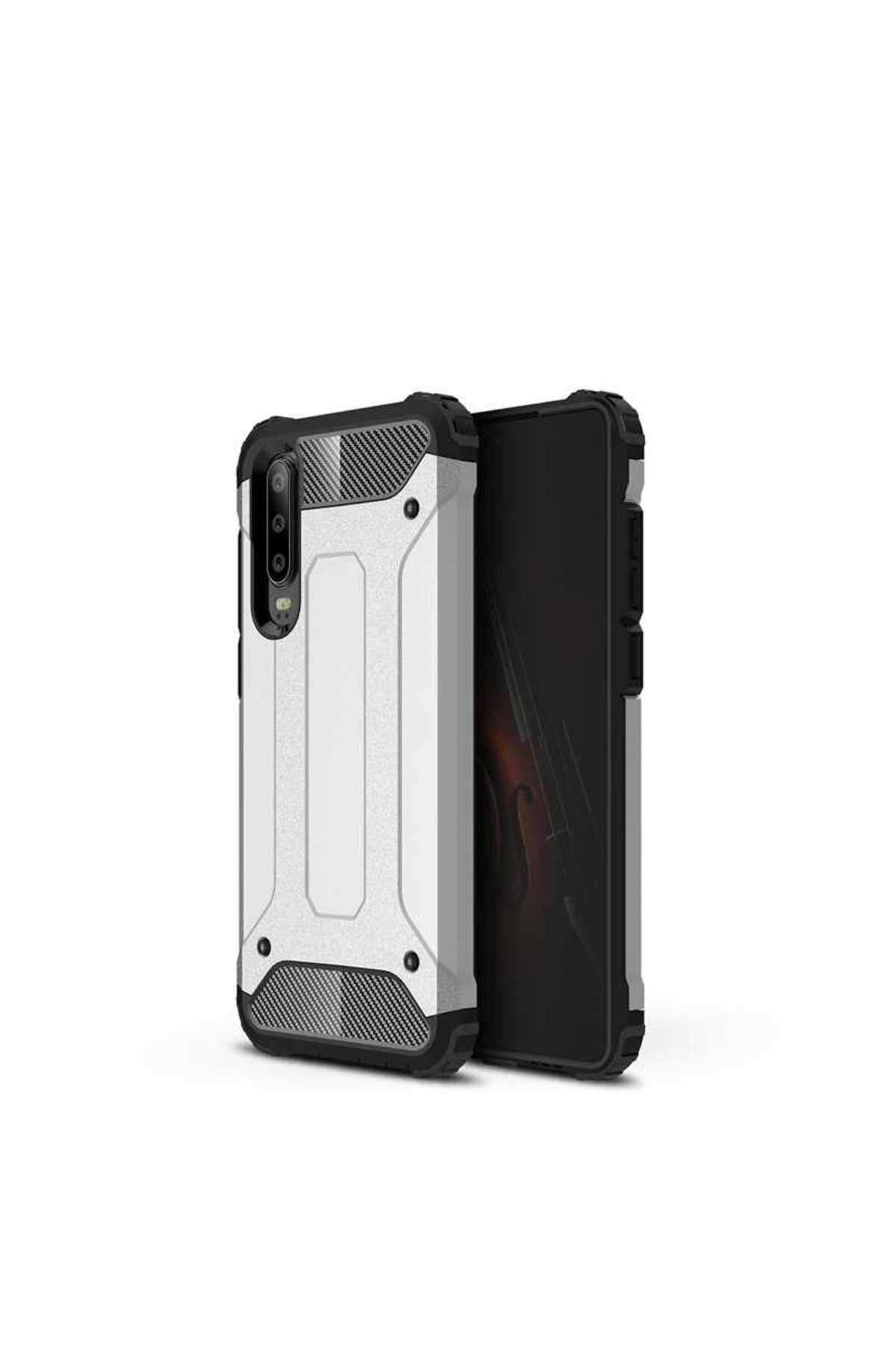 halkhouse Huawei P30 Lite Kılıf Zırh Tank Sert Korumalı Silikon Crash Silikon Kapak