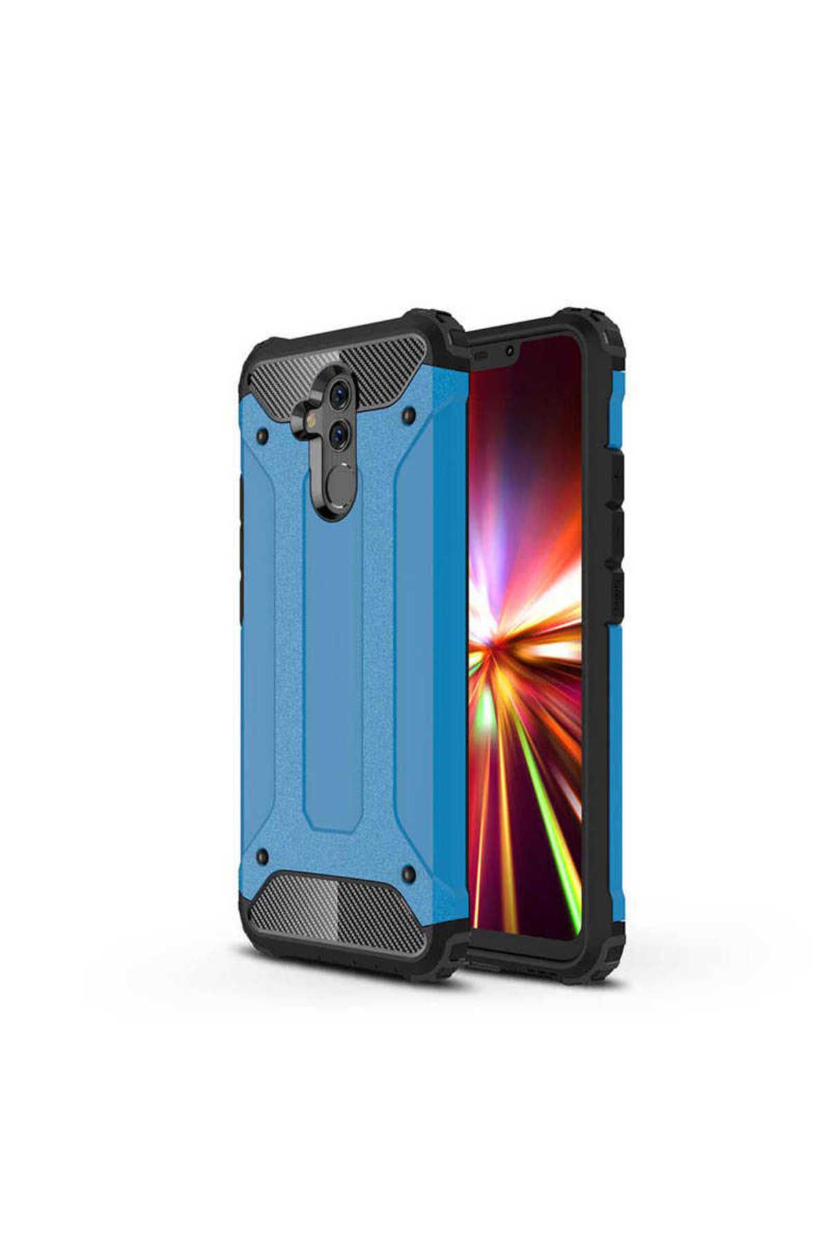 halkhouse Huawei Mate 20 Lite Kılıf Zırh Tank Sert Korumalı Silikon Crash Silikon Kapak