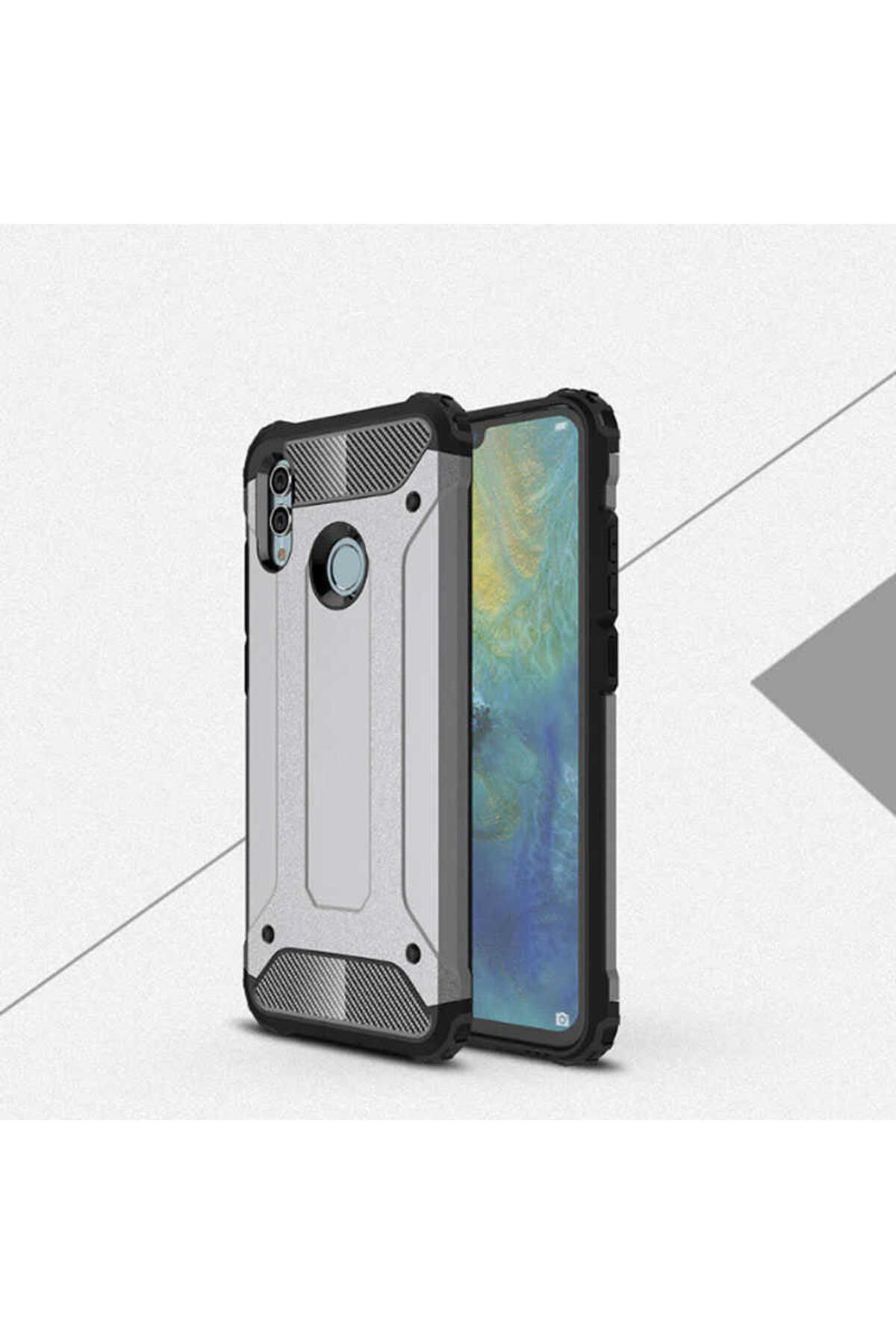 halkhouse Huawei P Smart 2019 Kılıf Zırh Tank Sert Korumalı Silikon Crash Silikon Kapak
