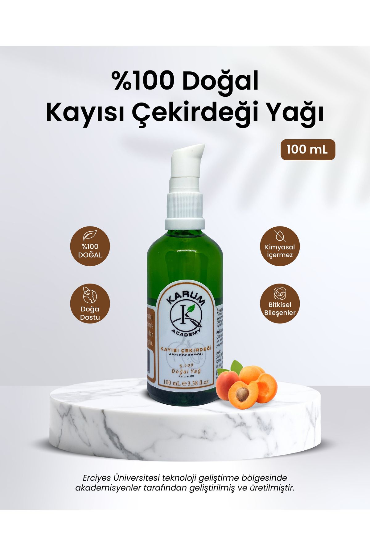 karum academy Kayısı Çekirdeği Yağı – %100 Saf, Soğuk Sıkım ve Cilt Dostu Doğal Yağ
