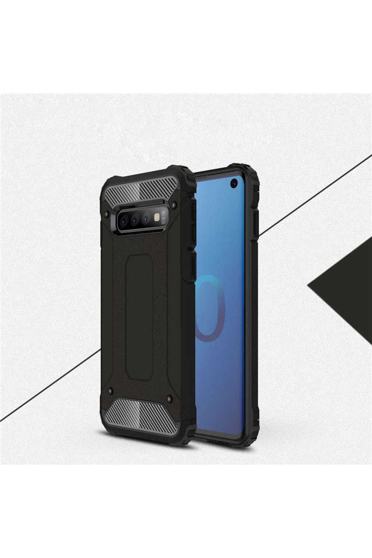 halkhouse Galaxy S10E Kılıf Zırh Tank Sert Korumalı Silikon Crash Silikon Kapak