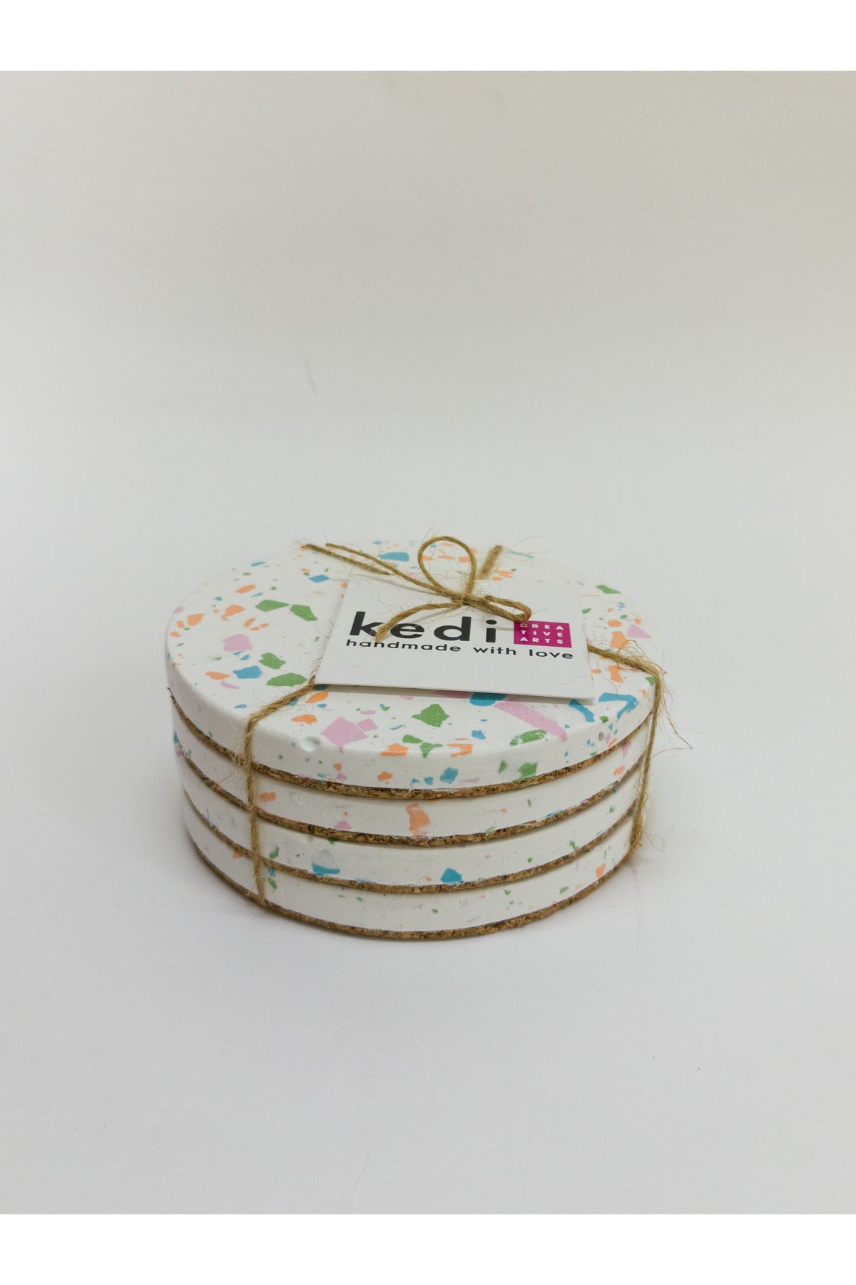 ABAD.HANDMADE TERRAZZO 4'LÜ BARDAK ALTLIĞI SETİ