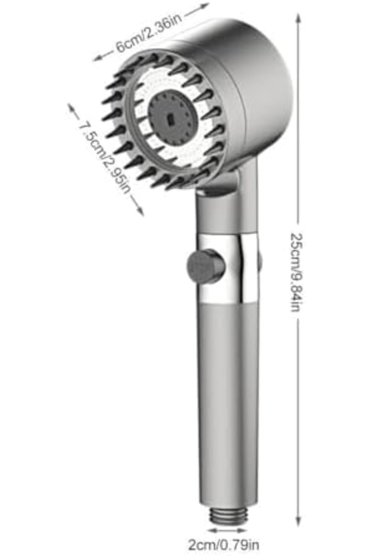 mazıdağı mazzıdağ Masajlı Filtreli 3 Fonksiyonlu Siyah El Duşu, Handshower, Massage Handshower new store