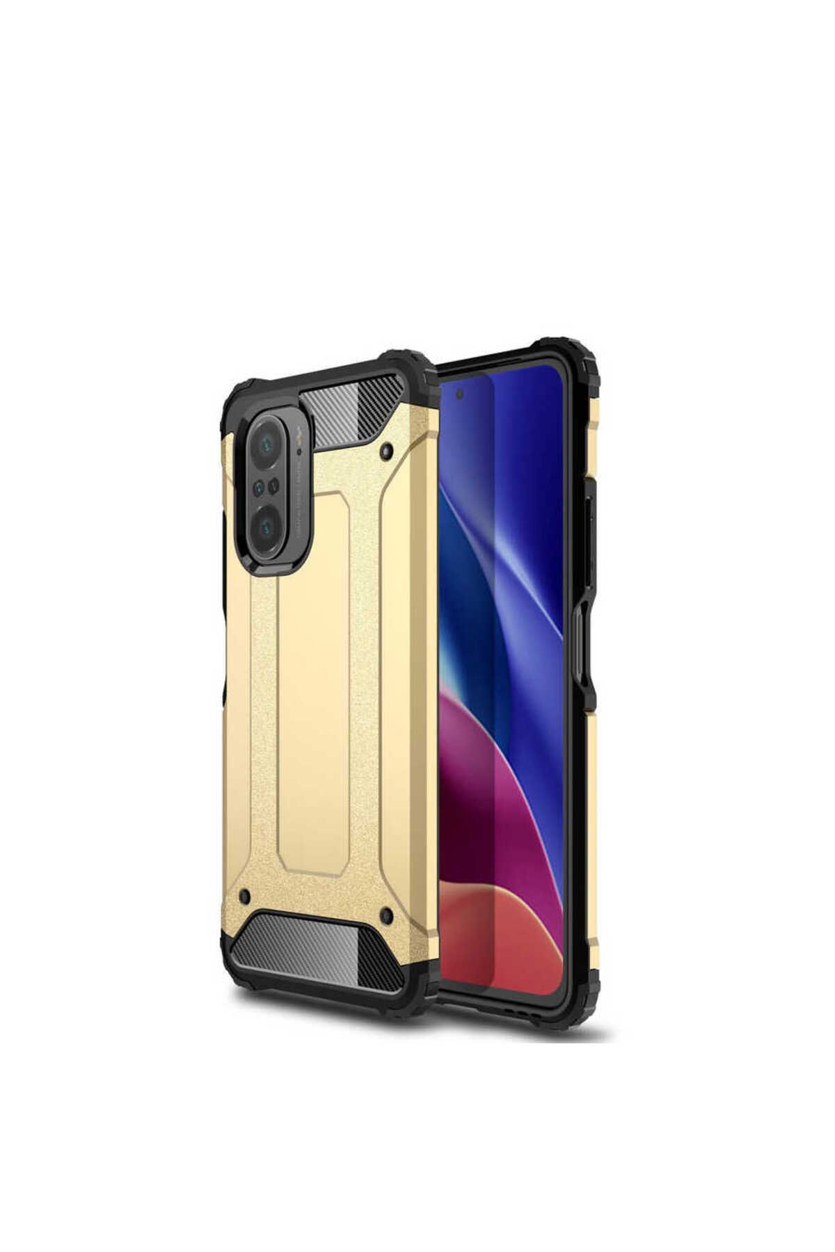 halkhouse Xiaomi Redmi K40 Kılıf Zırh Tank Sert Korumalı Silikon Crash Silikon Kapak