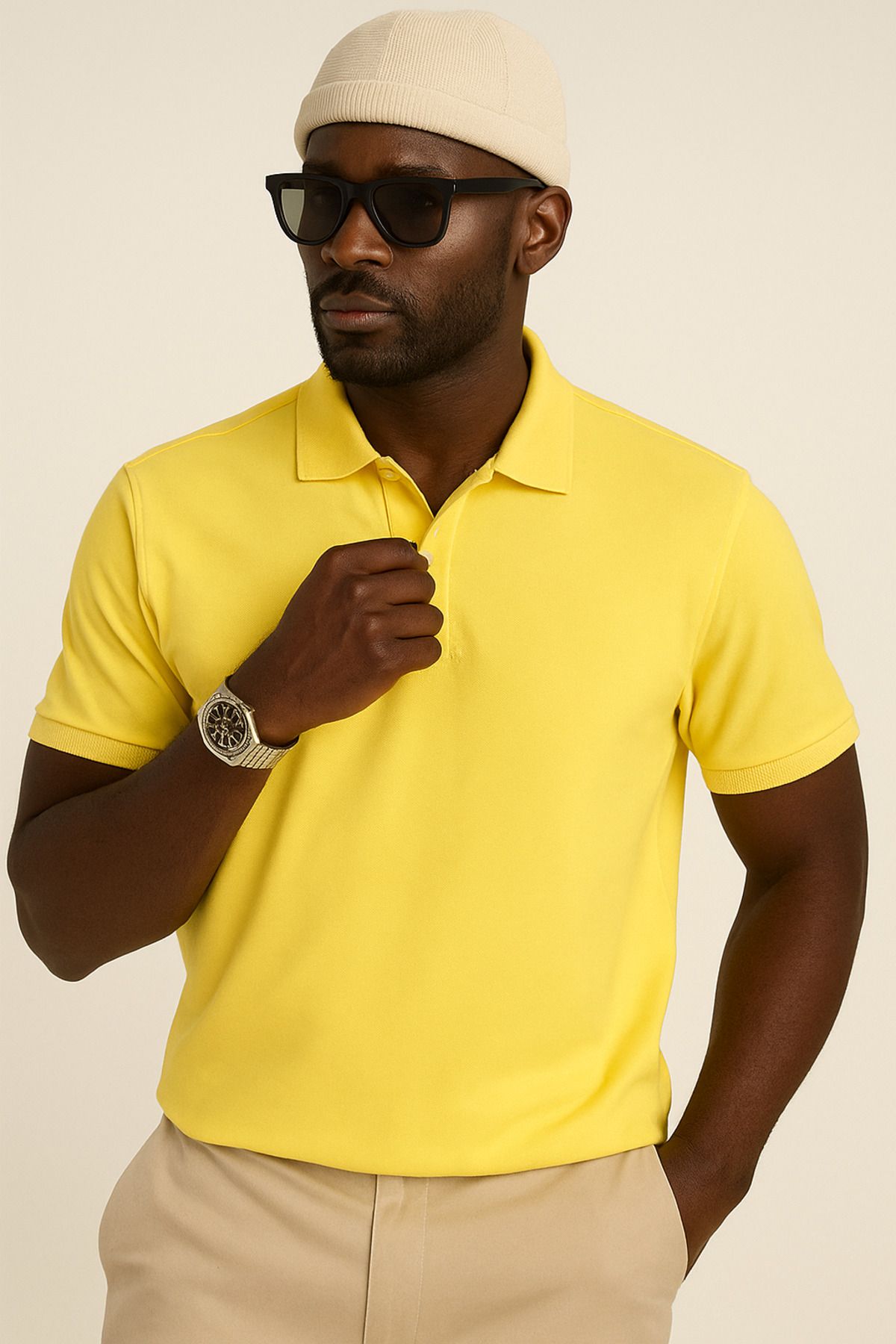 UOMOPARK 2739 CityStyle Petek Polo Yaka Pamuklu Regular fit T shirt