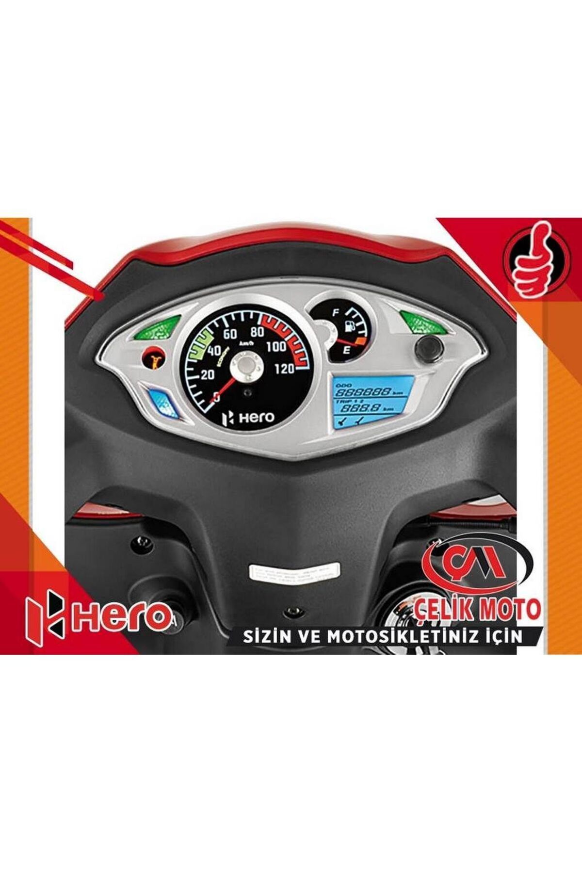 ÇELİKMOTO HERO DUET-LX-VX KILOMETRE SAATI CAMI #HR110-DT F0205
