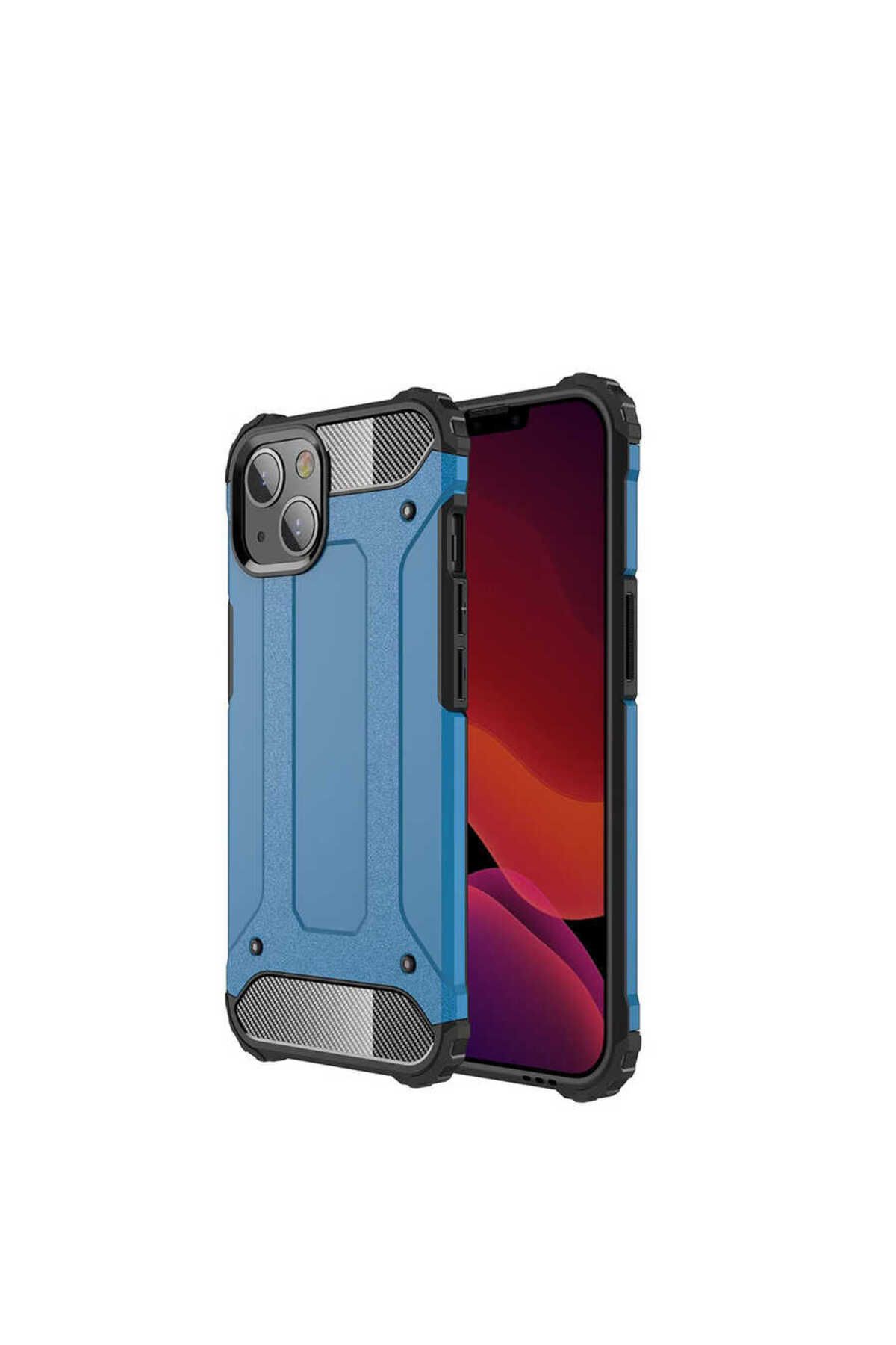 halkhouse Apple iPhone 13 Kılıf Zırh Tank Sert Korumalı Silikon Crash Silikon Kapak