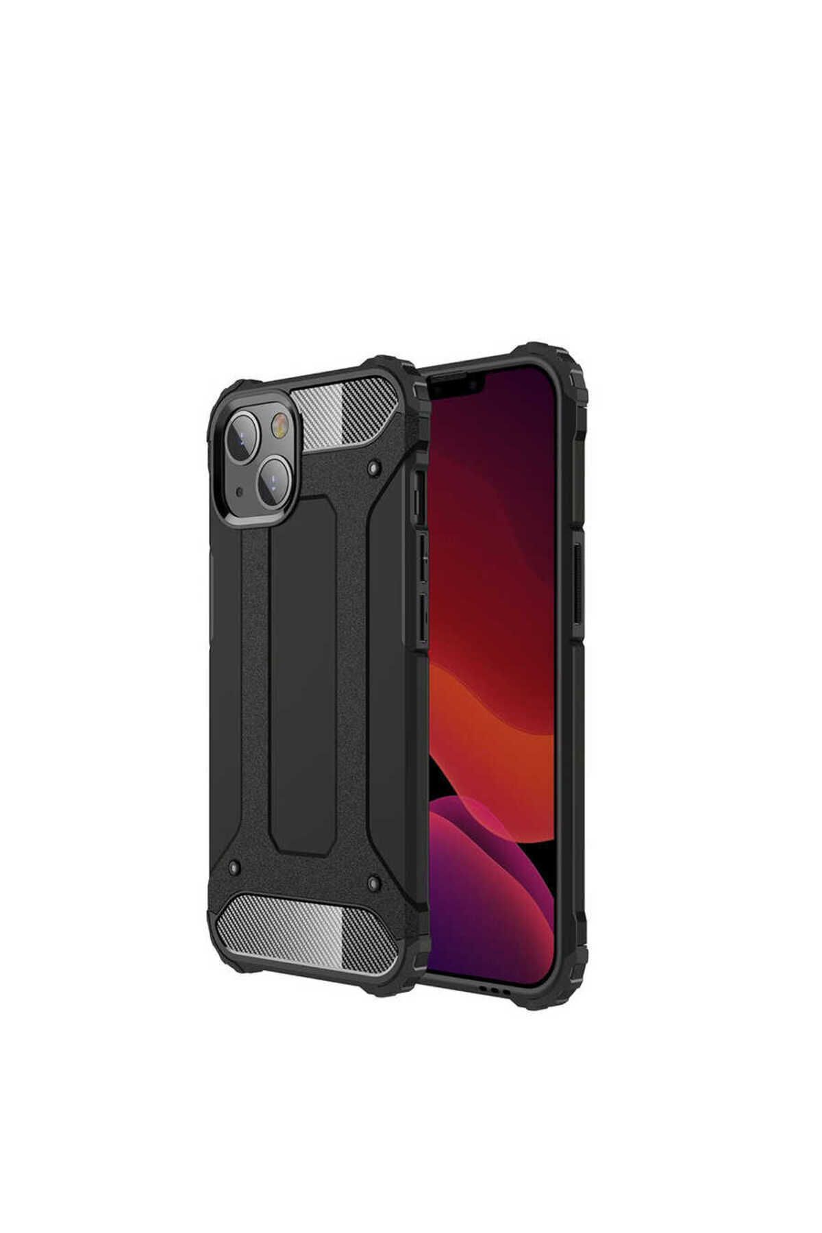 halkhouse Apple iPhone 13 Kılıf Zırh Tank Sert Korumalı Silikon Crash Silikon Kapak