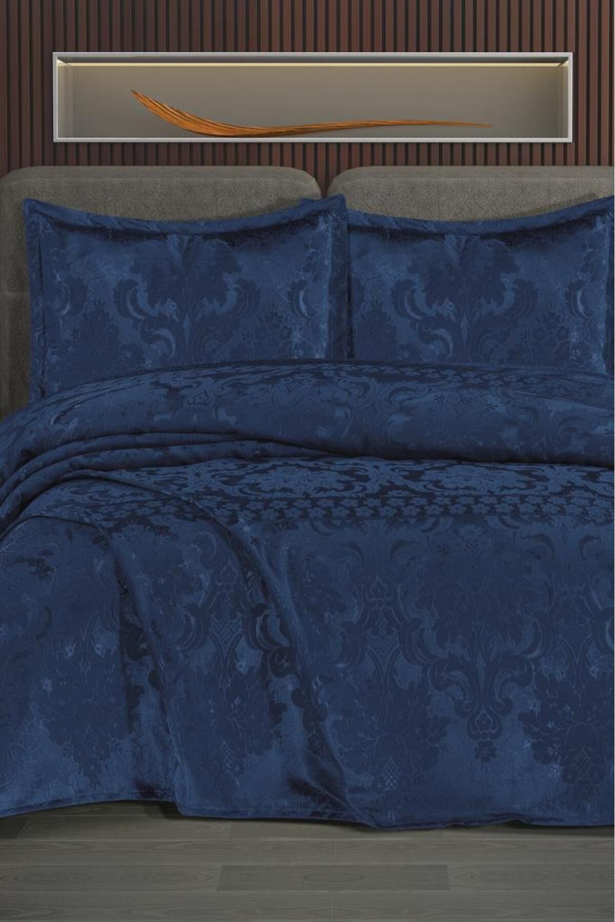 Çeyiz Diyarı Şönil Çift Kişilik Yatak Örtüsü 240x260 cm Lacivert