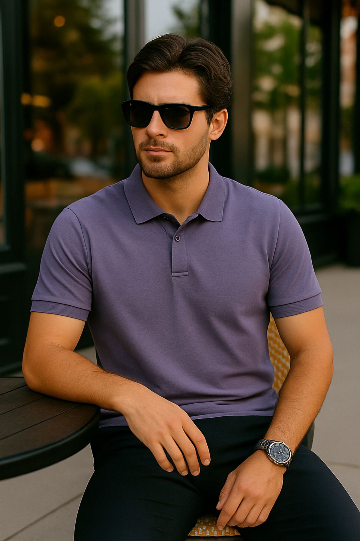 UOMOPARK 2739 CityStyle Petek Polo Yaka Pamuklu Regular fit T shirt