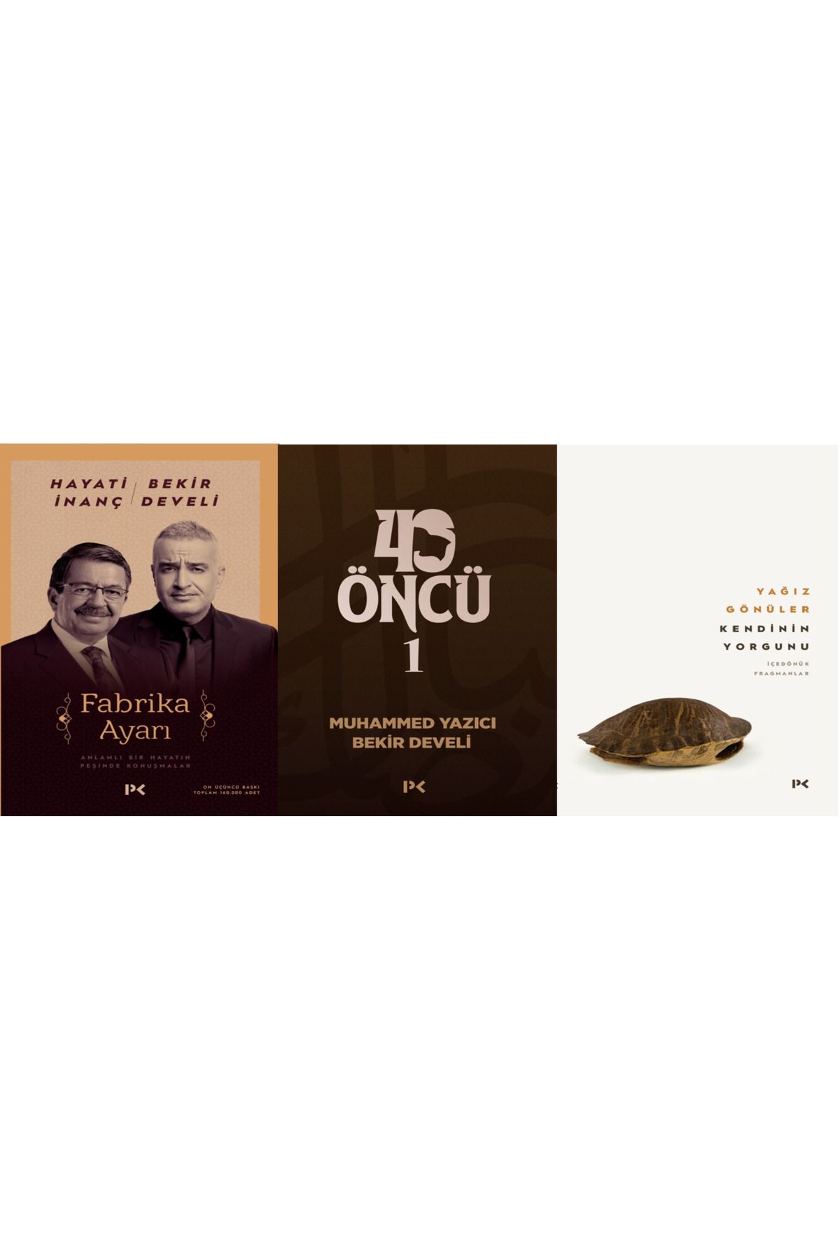 Profil Kitap Fabrika Ayarı 40 Öncü Kendinin Yorgunu Bekir Develi Hayati İnanç Yağız Gönüler üç kitap set halinde
