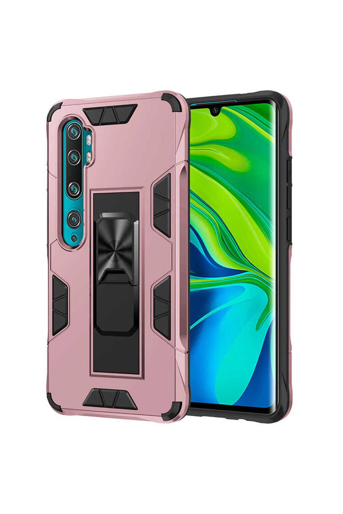halkhouse Xiaomi Mi Note 10 Lite Kılıf Zırhlı Tank Korumalı Standlı Sert Silikon Volve Kapak