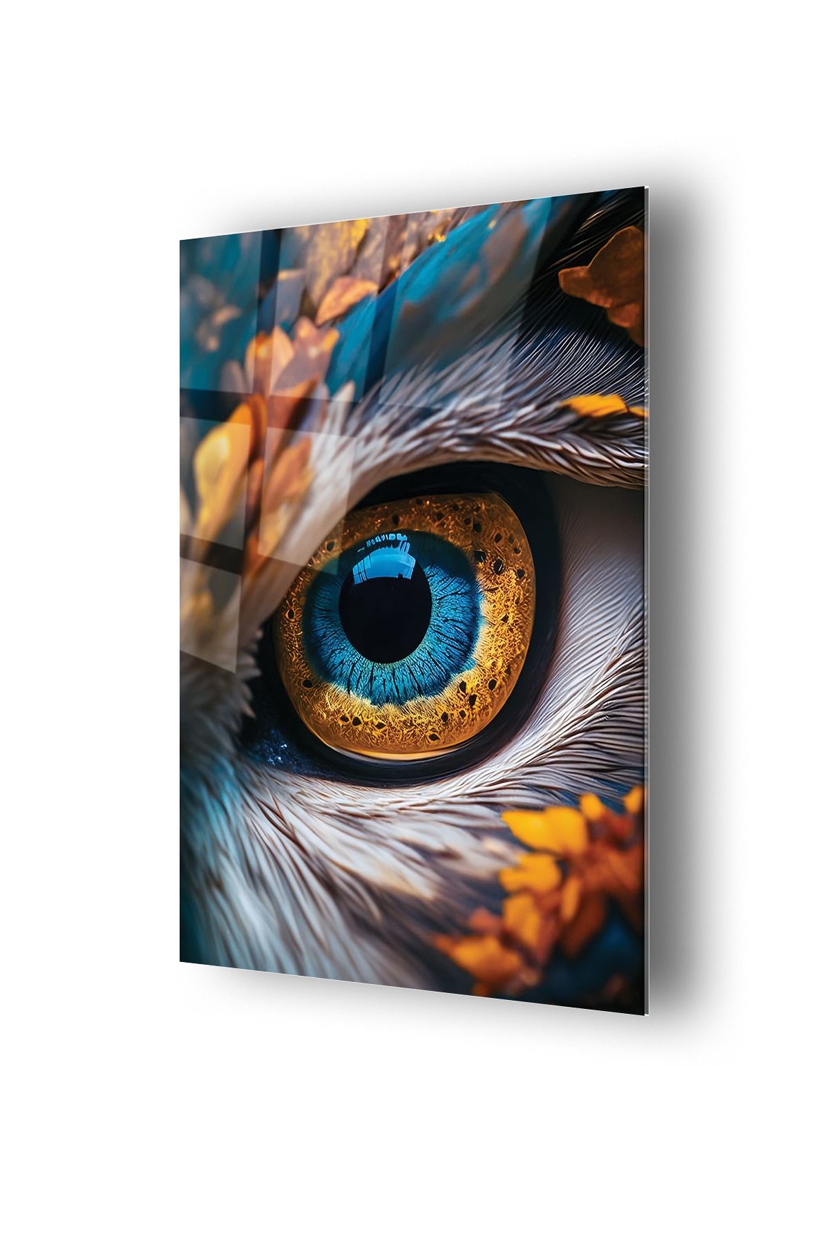 no77decor Kartal Gözü İris Dayanıklı Cam Tablo