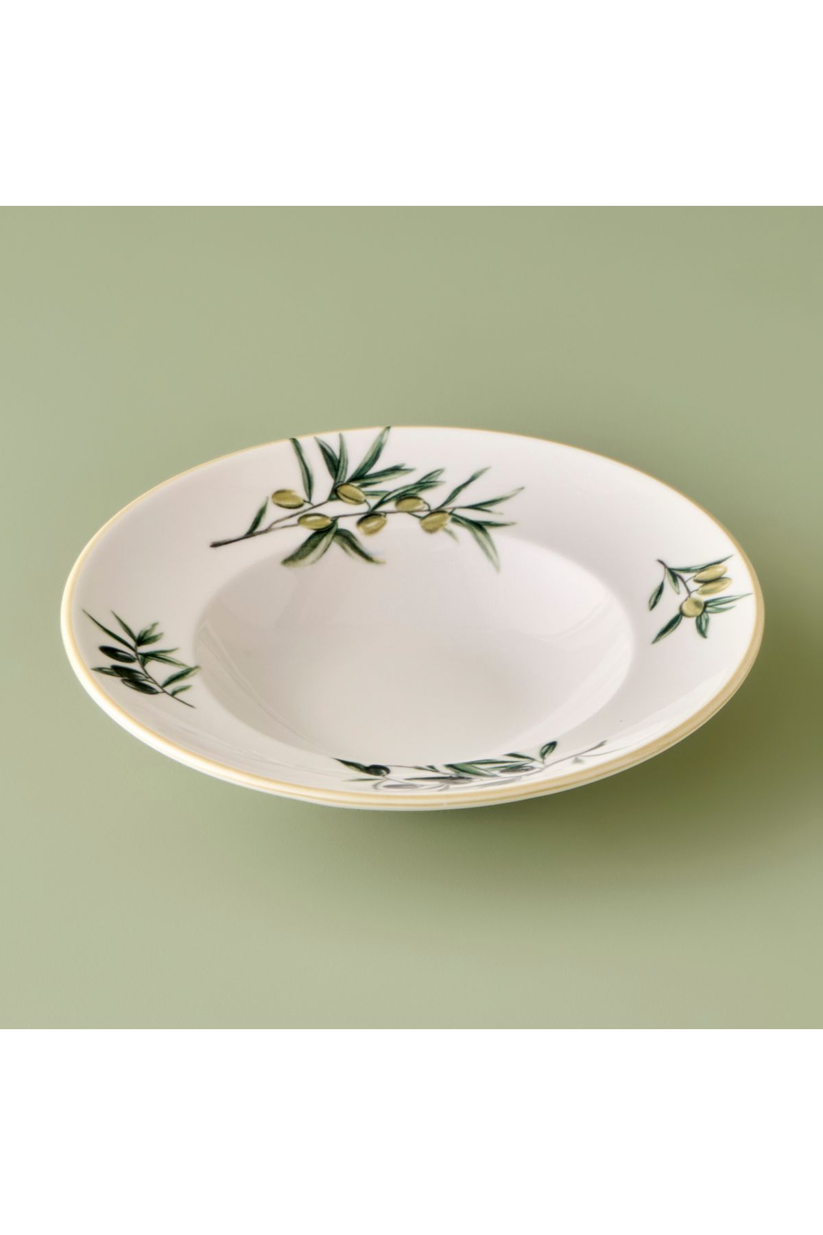 Bella Maison Olive Porselen Makarna Tabağı Yeşil (27 cm)