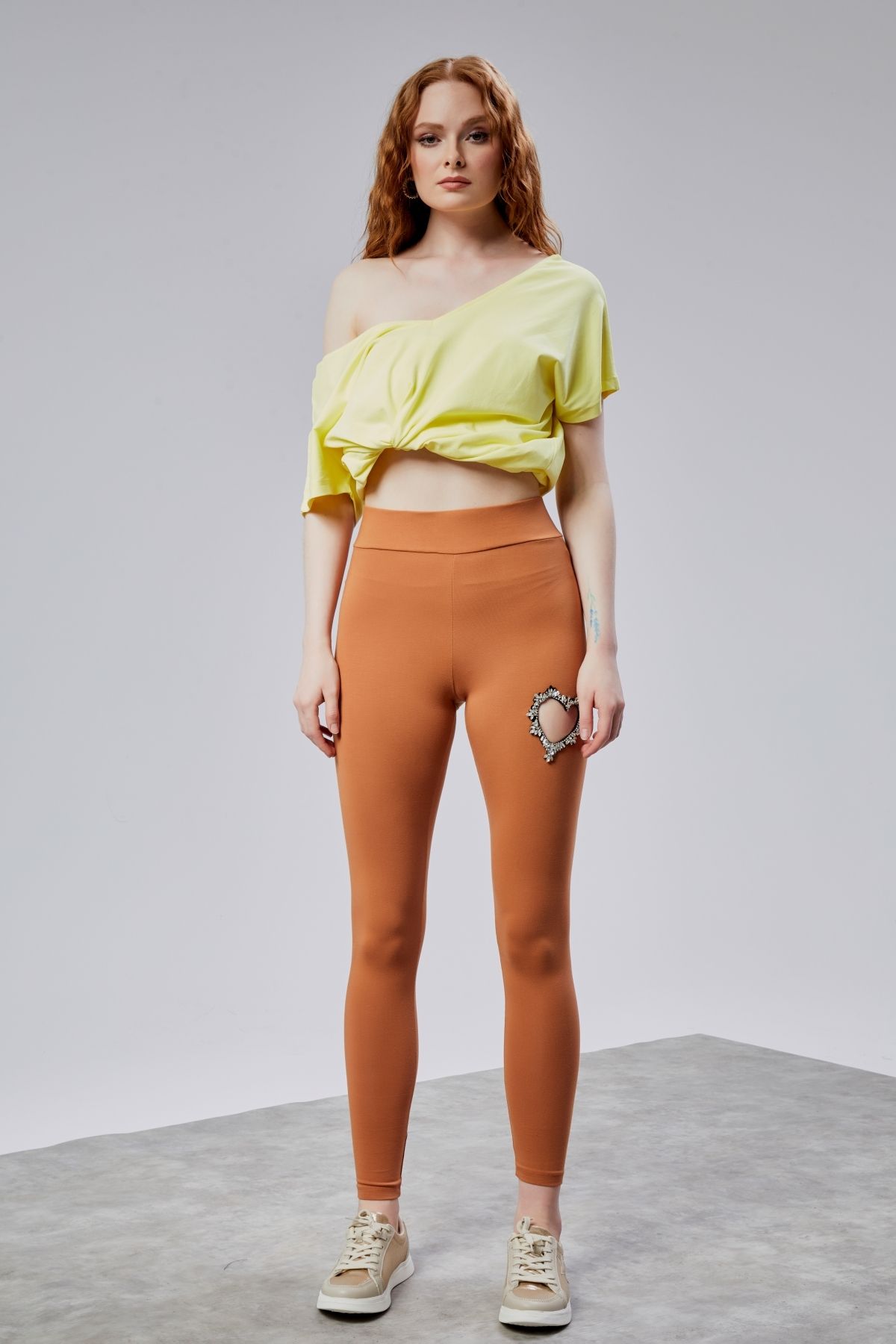 TF The Fancy For You Kadın Kalp Detaylı Yüksek Bel Slim Fit Tayt