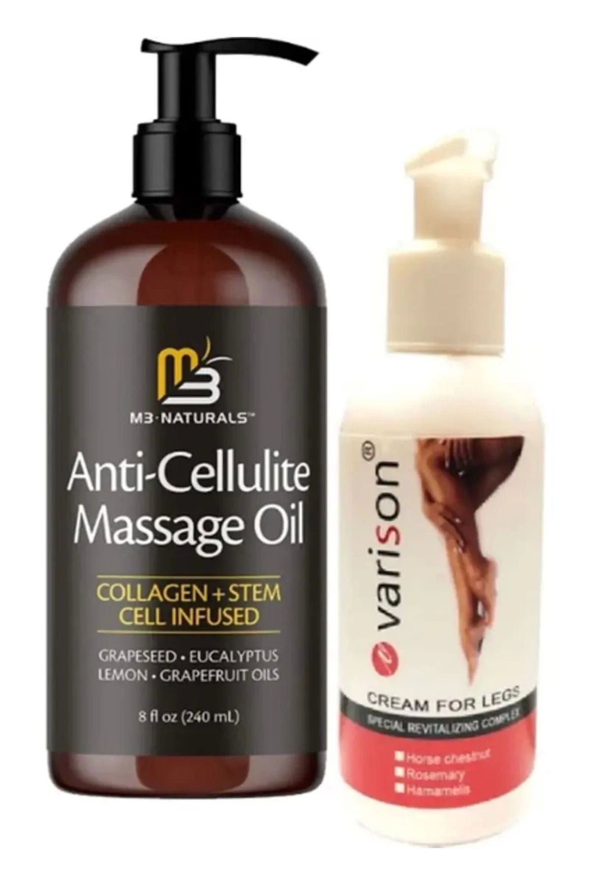 Modafiks M3 Naturals Anti-Cellulite Massage Oil 240 ml Masaj Yağı + Varison 120 ml Kremi
