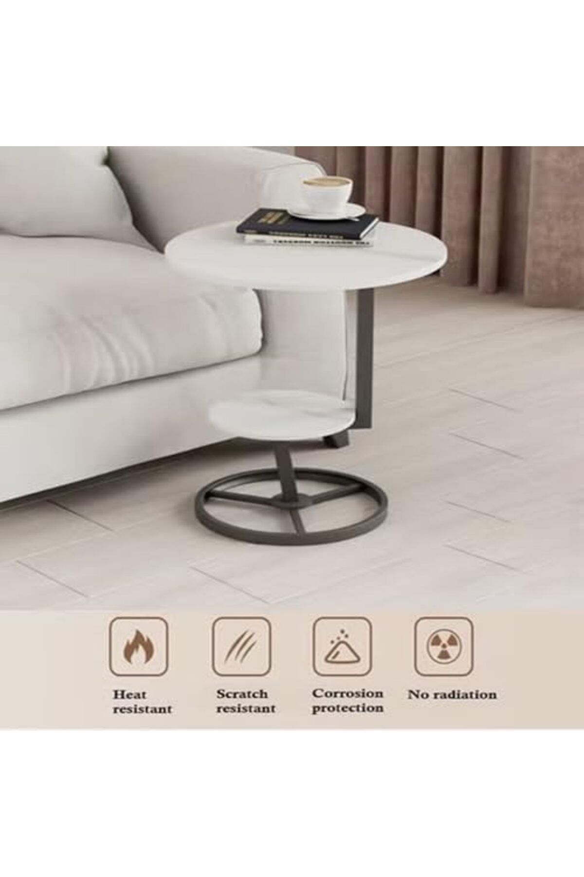 Generic-2-Tier Multipurpose Modern Side Table Stylish and Portable Coffee Table with Stable Bedside Table 3