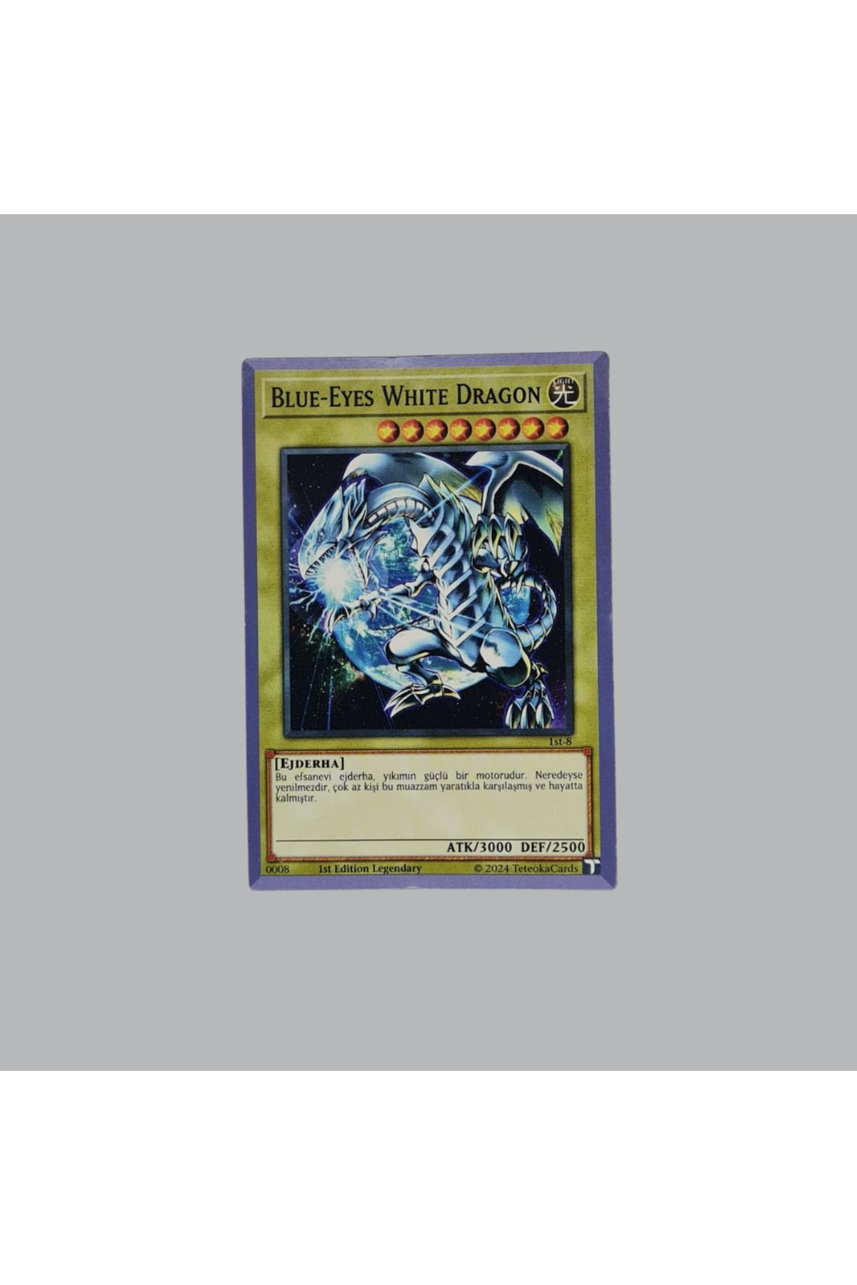 teteoka Yu-Gi-Oh! Türkçe Mavi Gözlü Beyaz Ejder Kartı