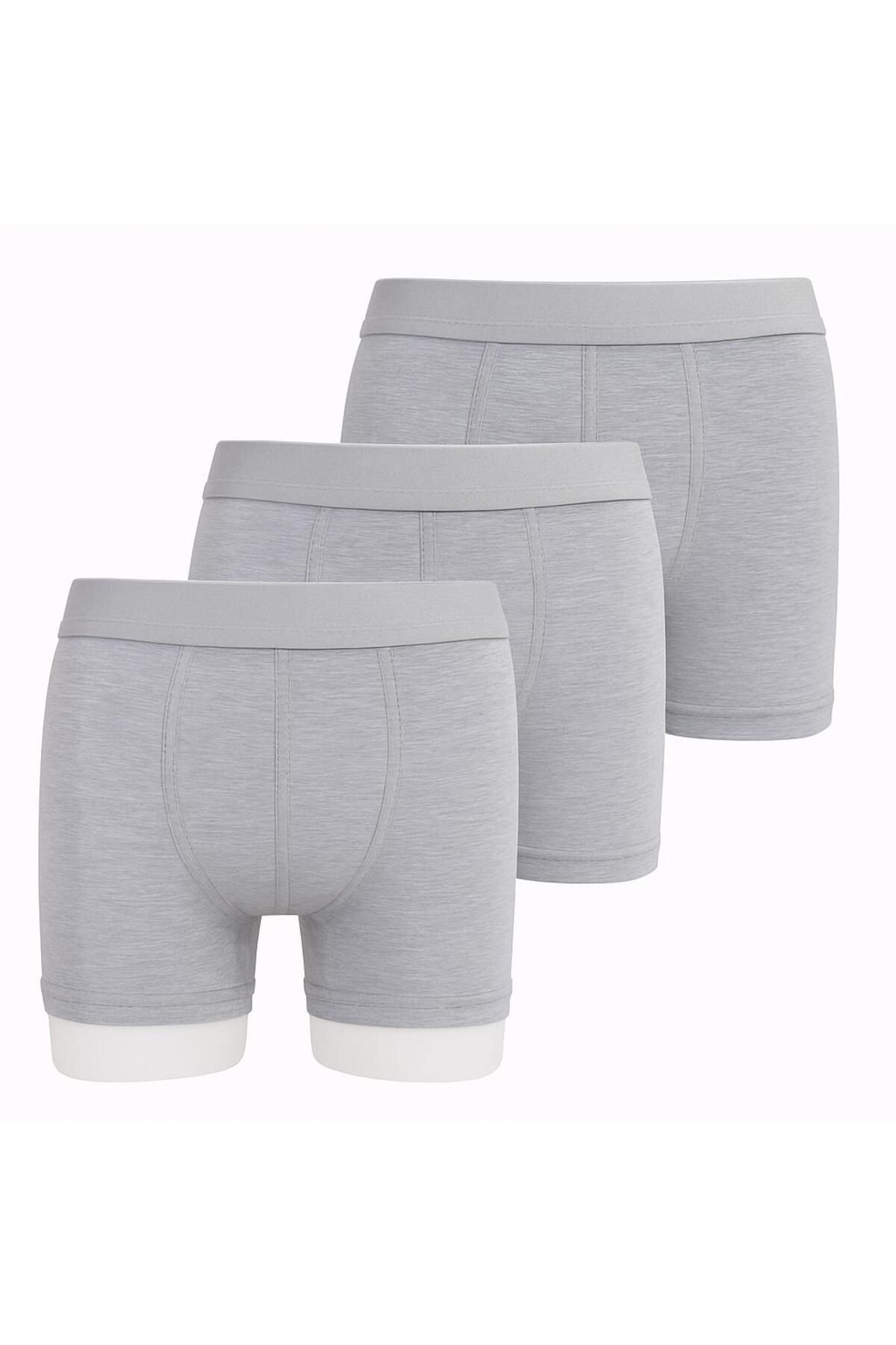 Savel - Üçlü Tek Renk Klasik Erkek Boxer